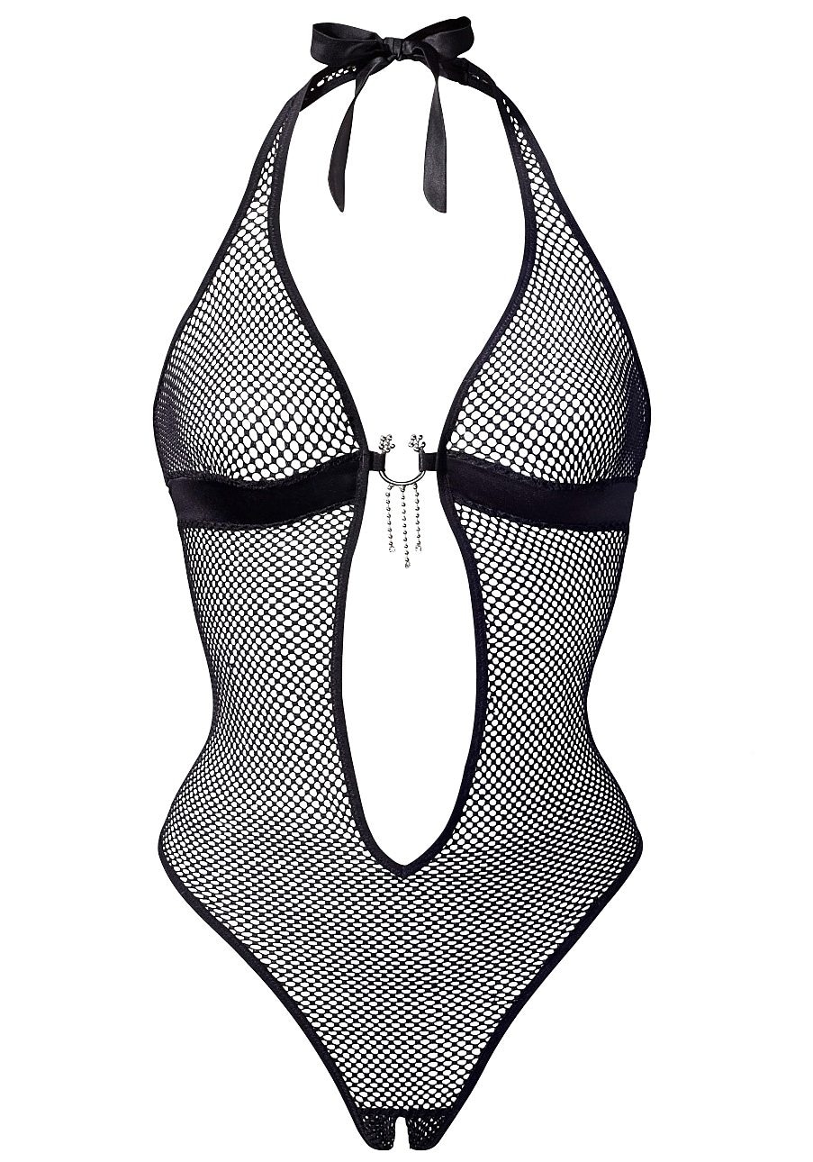 petite fleur gold Neckholder-Body aus Netzmaterial, sexy Dessous, Reizwäsche