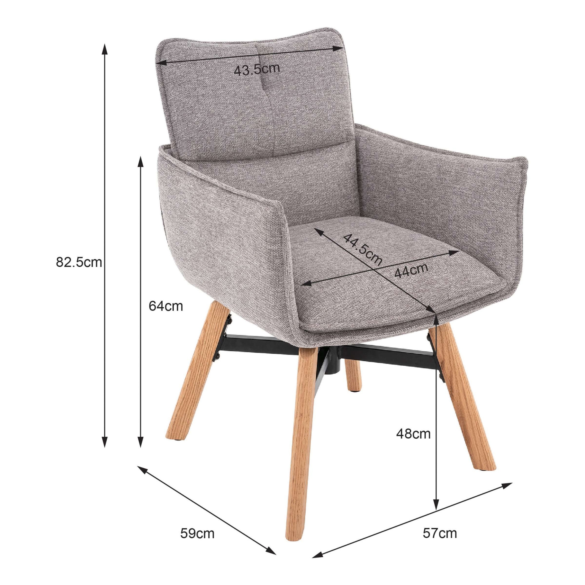 OTTO home Esszimmerstuhl »Elyssa« () 1 Stk.massives Eichenholzgestell,  pflegeleichter Webstoff, Drehfunktion