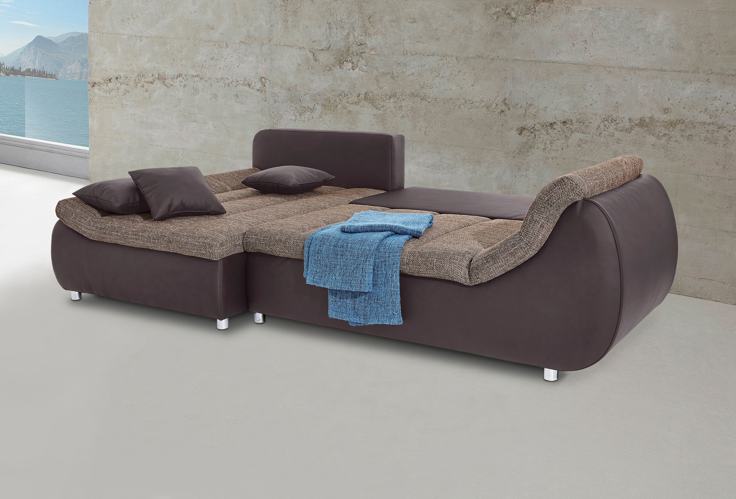 Home affaire Ecksofa »Imola, bequem, aktuelle Steppung im Sitz, L-Form, Bre günstig online kaufen