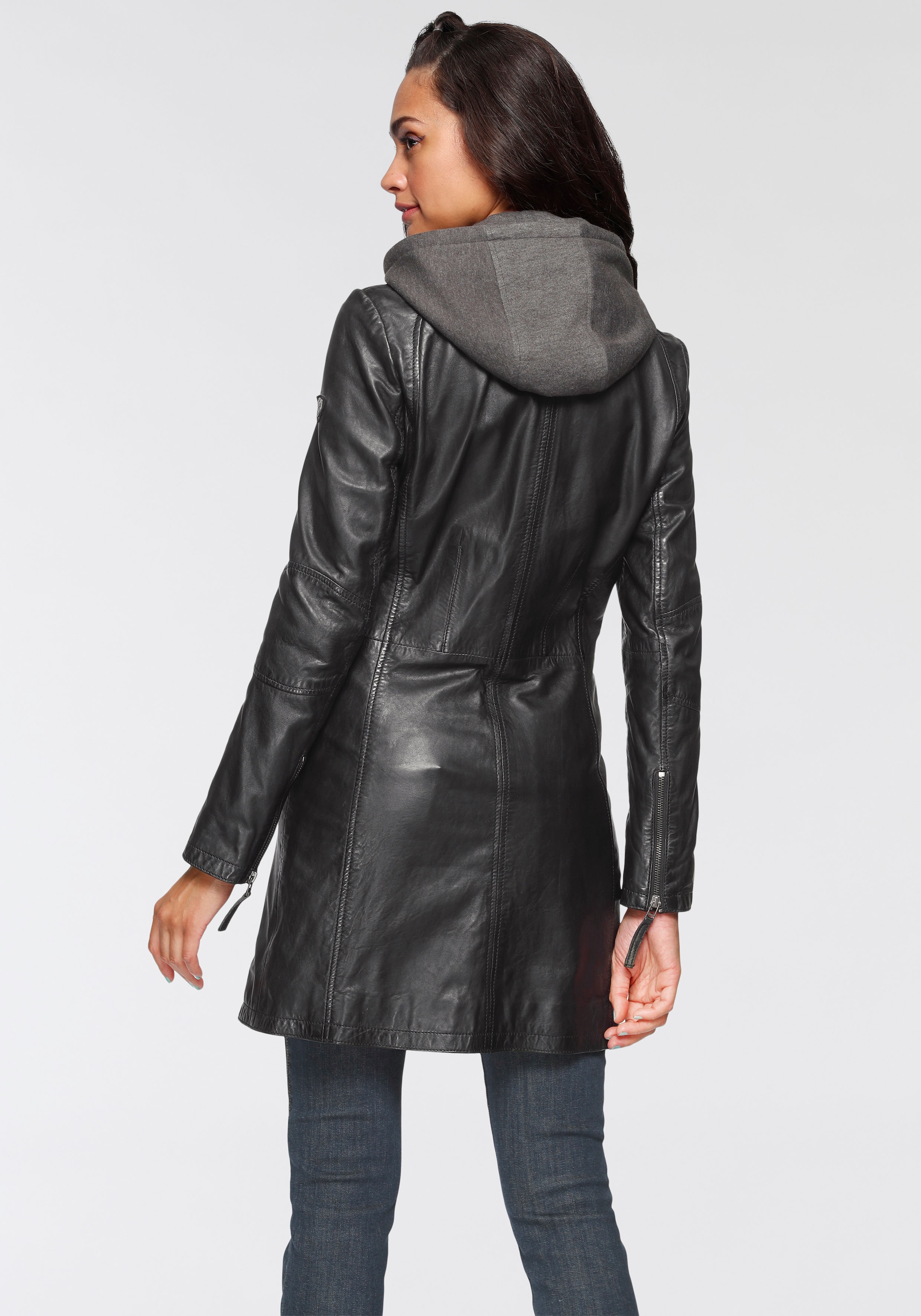 Gipsy Ledermantel »Bente«, 2-in-1-Lederjacke mit abnehmbarem aus kaufen Jerseyqualität online Kapuzen-Inlay