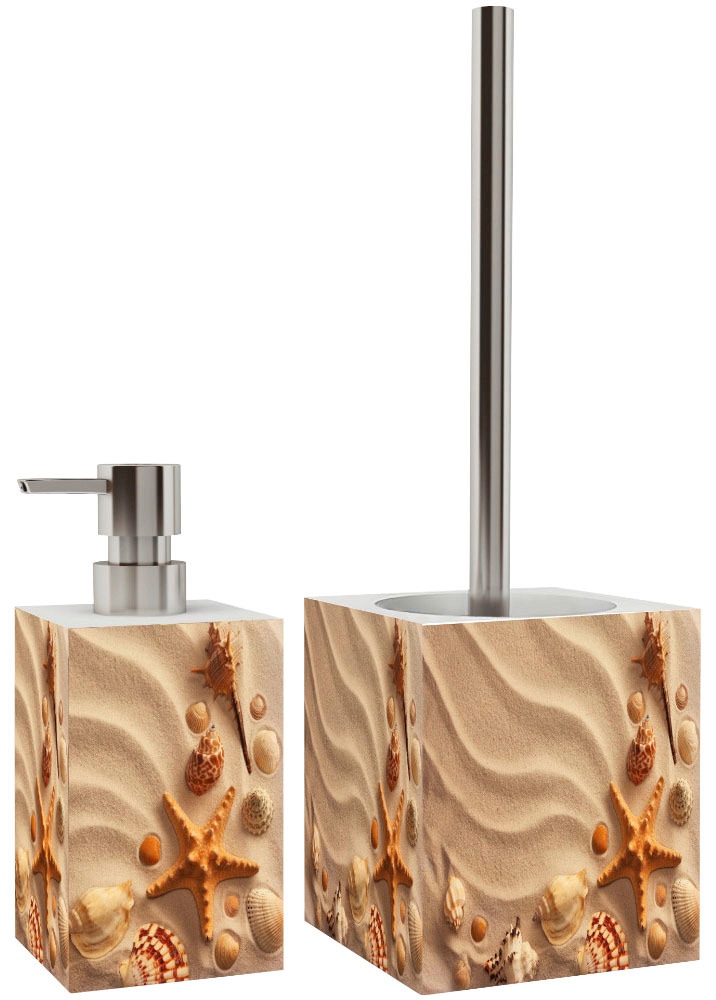 Sanilo Badaccessoire-Set »Sanibel« bestehend aus WC-Sitz, Badteppich, Stöpsel, Seifenspender, WC-Bürste