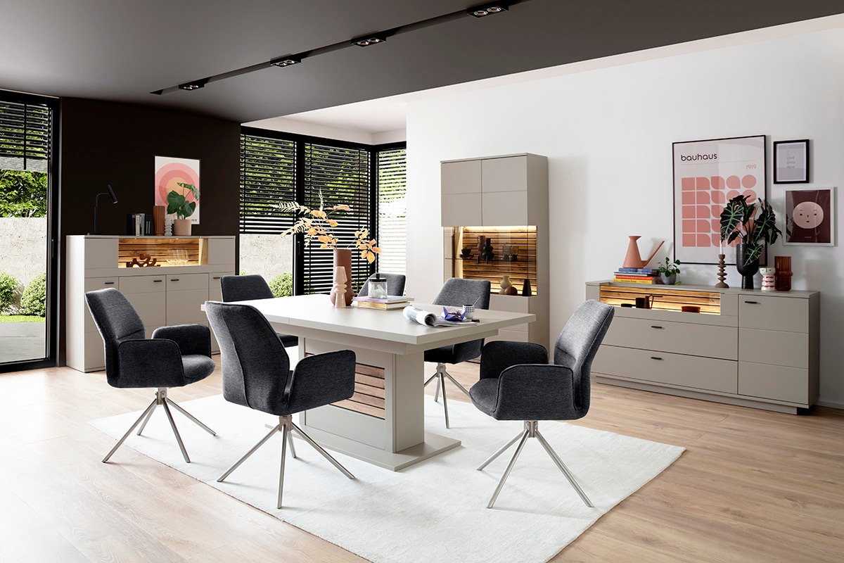 MCA furniture Esszimmerstuhl »GREYTON«, Chenille, (2er-Set), drehbar 180°, Belastbarkeit 120 kg, Sitzhöhe ca. 50 cm