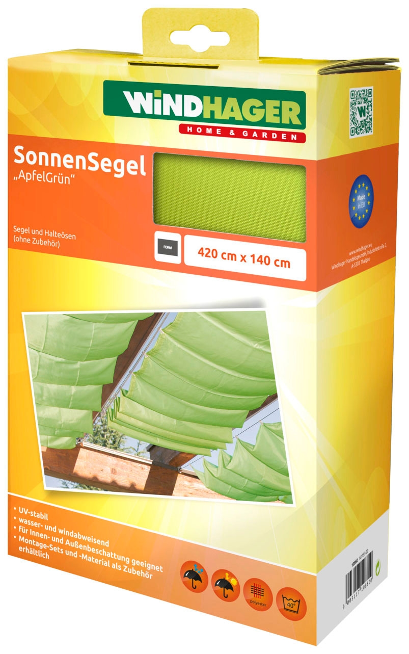 Windhager Sonnensegel, für Seilspannmarkise, inklusive Laufhaken, 4,2x1,4 m