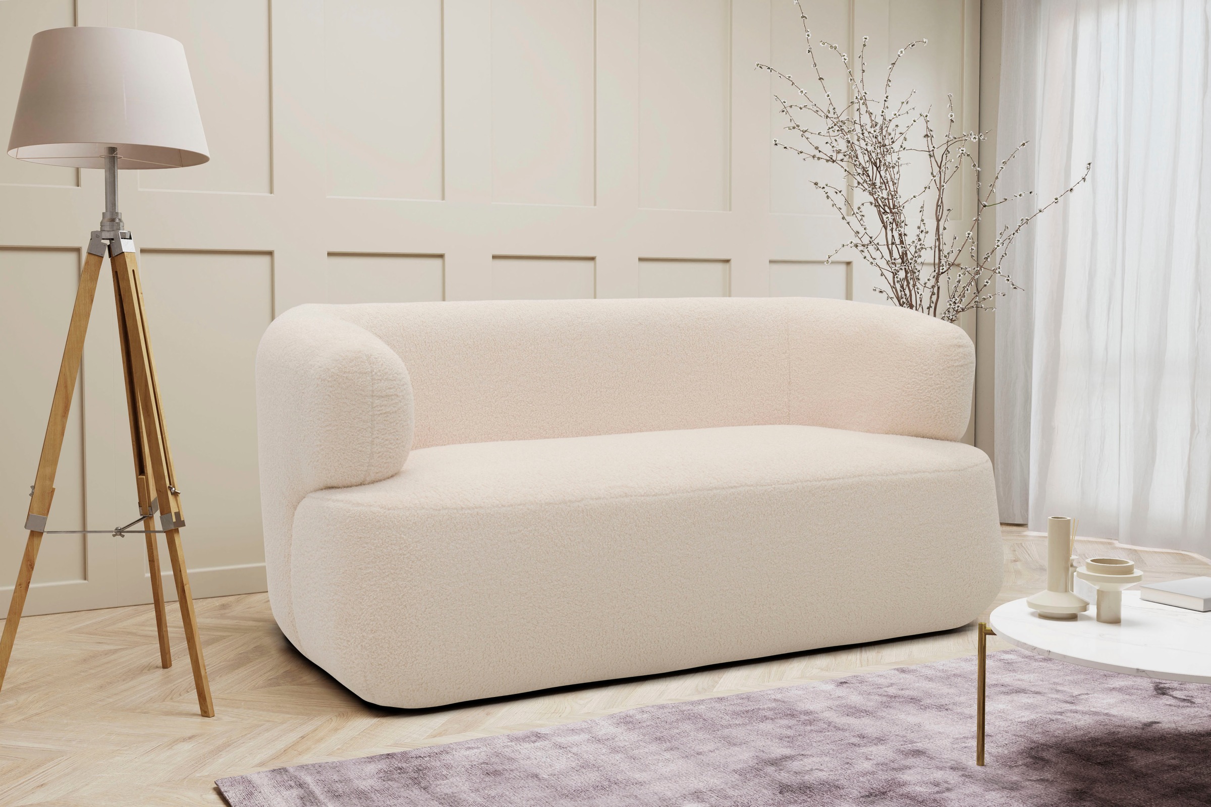 DOMO collection 2-Sitzer »800012 Designsofa, komfortabel und elegant, organische Formensprache«, Formschöner 2-Sitzer