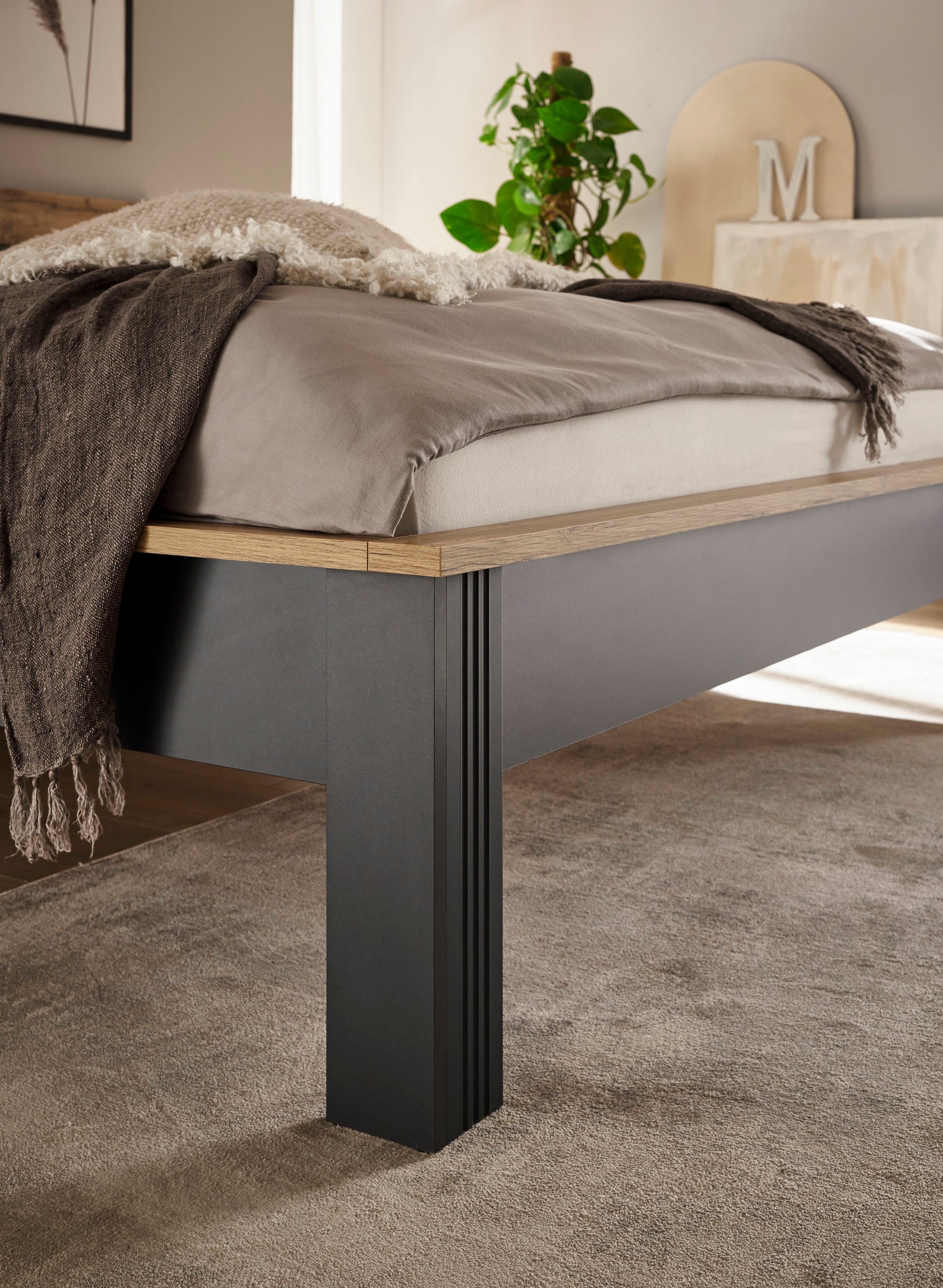 OTTO home Schlafzimmer-Set »Westminster« Bett Liegefläche 180/200cm und 2 Nachtkommoden