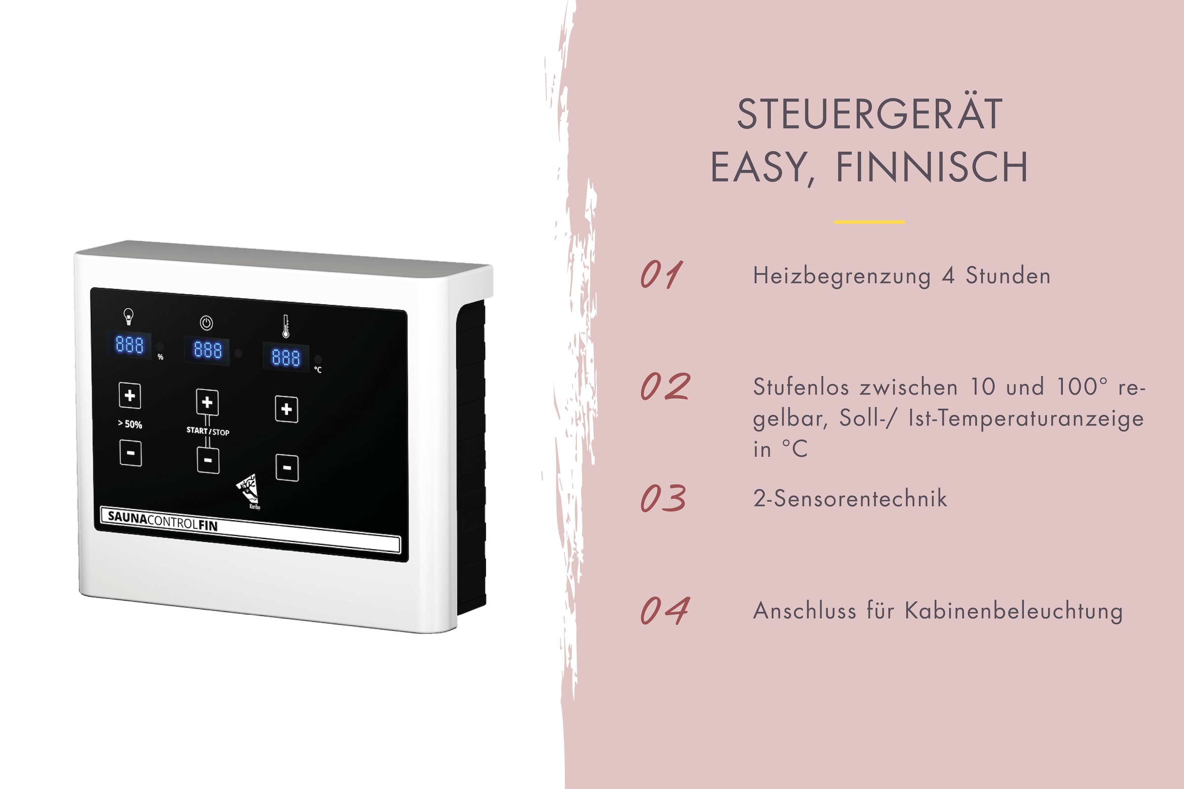 Karibu Sauna »Menja« Set,  9-kW-Ofen mit externer Steuerung