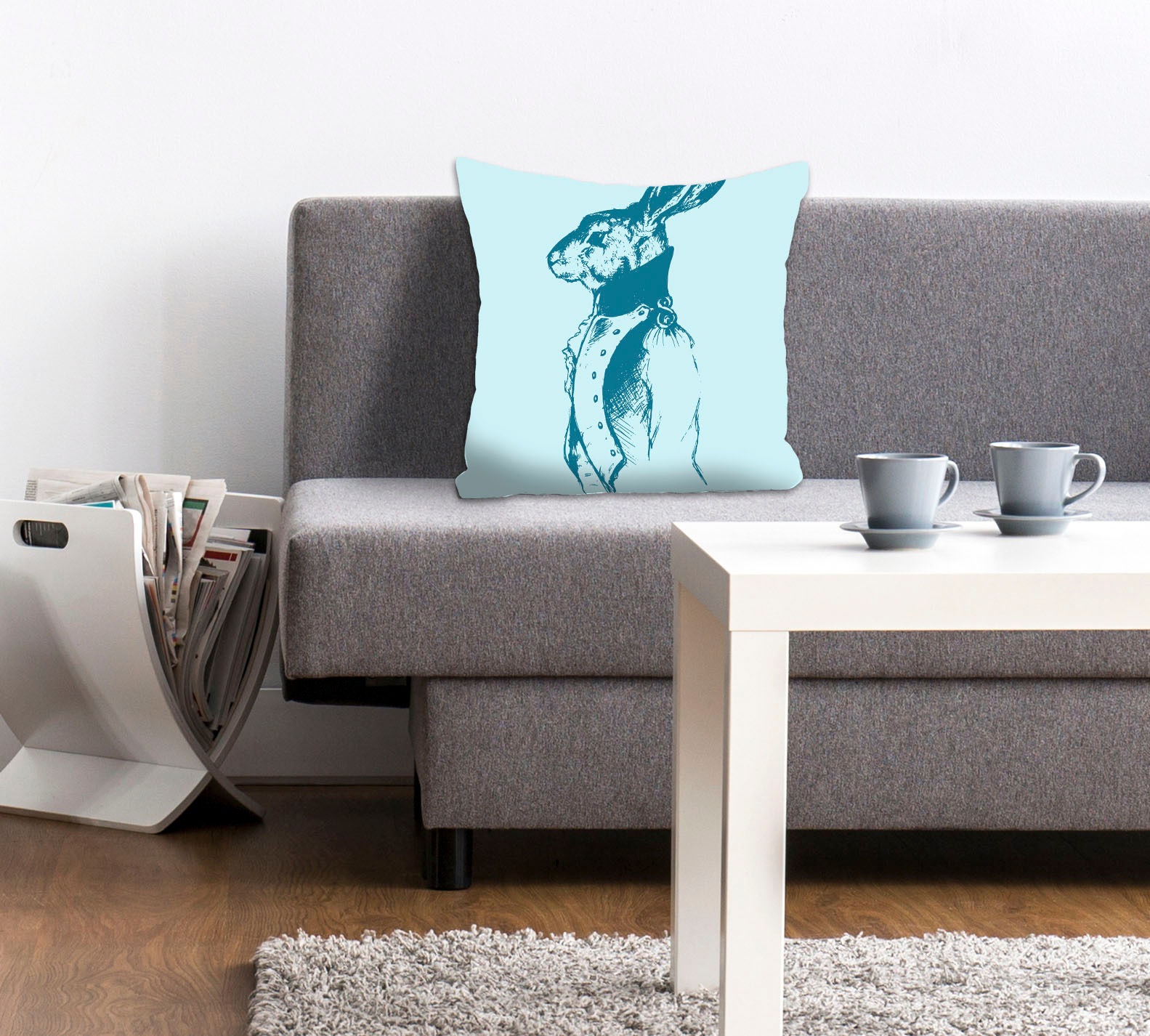 queence Dekokissen »Thanos«, Kissenhülle,Schicker Hase,Blau,Türkis,Elegant, günstig online kaufen
