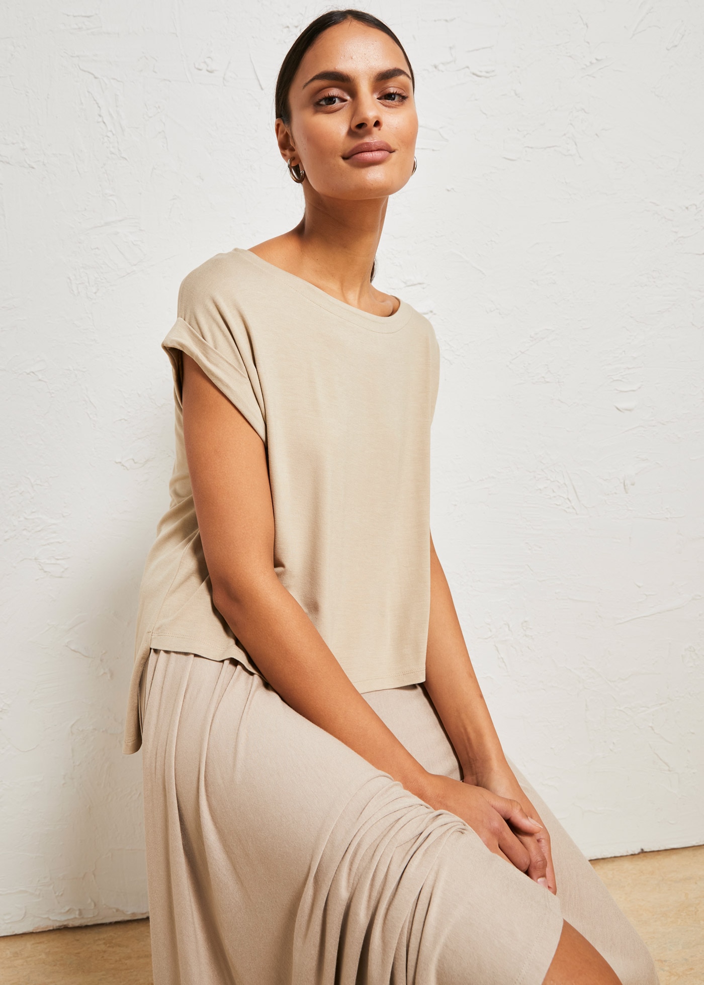 bonprix Oversize-Shirt »Oversize-Shirt aus fließender Viskose« oversize Passform, Kurzarm, für warme Tage, aus Viskose