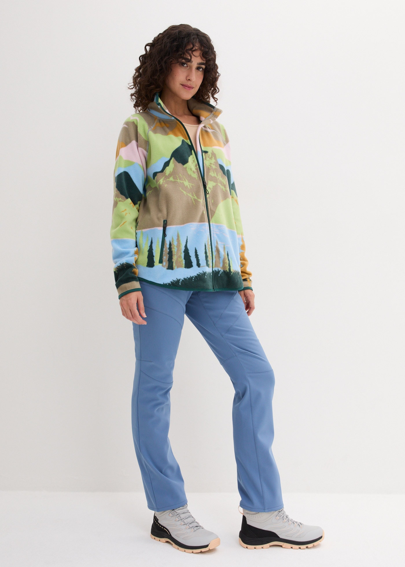 bonprix Fleecejacke lässige Passform, aus 100% Polyester, mit Reißverschluss-Taschen