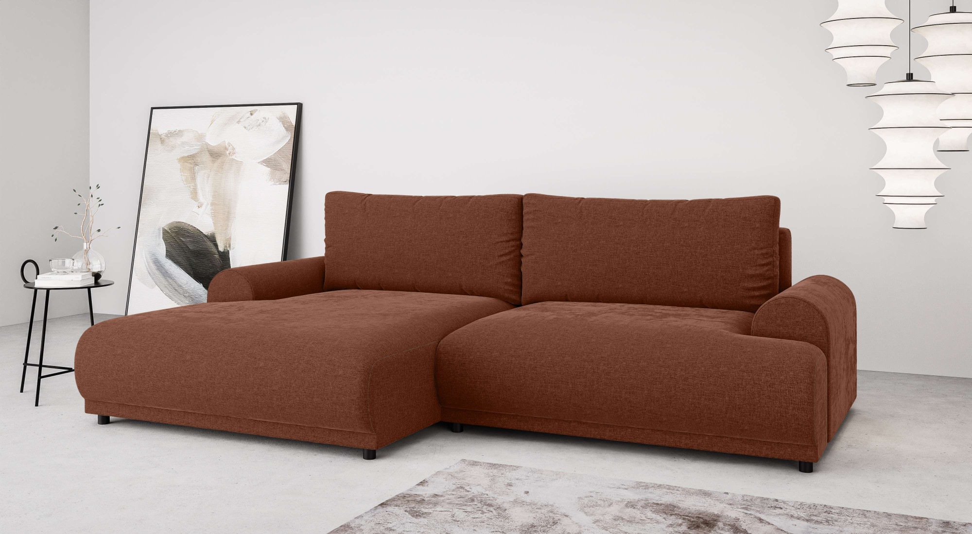 INOSIGN Ecksofa »Marsby, mit Bettfunktion und Bettkasten, Maße: B/H/T 242/6 günstig online kaufen
