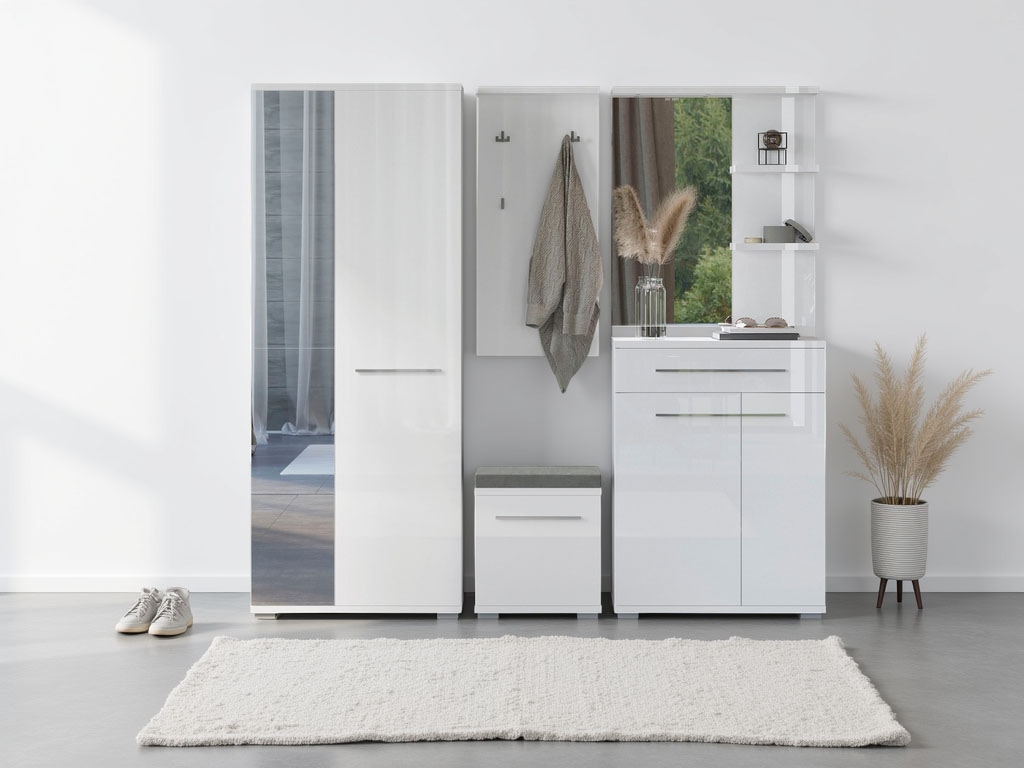 PLACES OF STYLE Garderoben-Set »Piano« Set, 5 Stk. tlg. Kristallweiß Hochglanz Stilvoll. Modern. Zeitlos. – Wohnen mit Places of Style