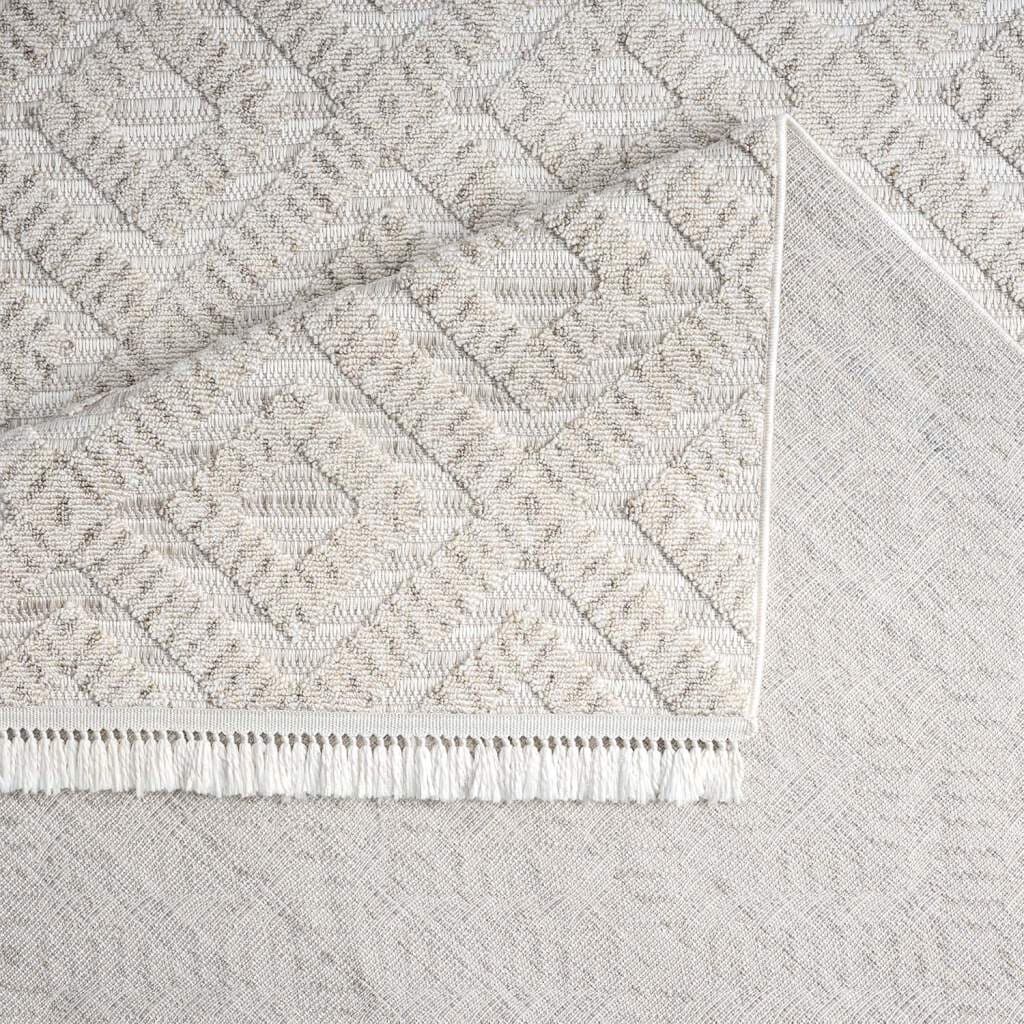 Carpet City Teppich »CLASICO 8927«, rechteckig, 11 mm Höhe, Läufer, Kurzflor, Hochtief-Muster, Boho, Fransen, Wohnzimmer