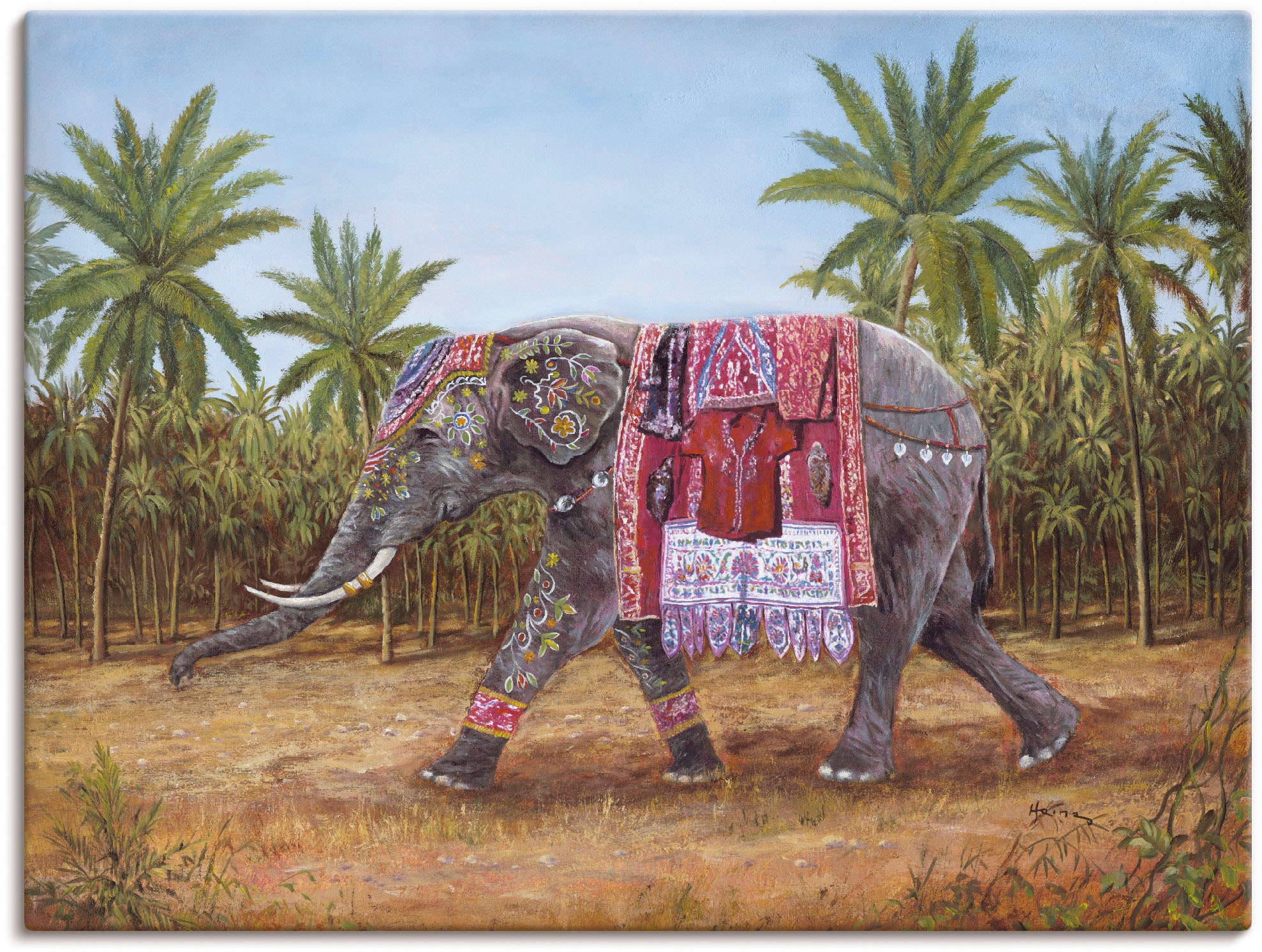Artland Wandbild »Indischer Elefant«, Wildtiere, (1 St.), als Alubild,  Leinwandbild, Wandaufkleber oder Poster in versch. Größen auf Rechnung  kaufen