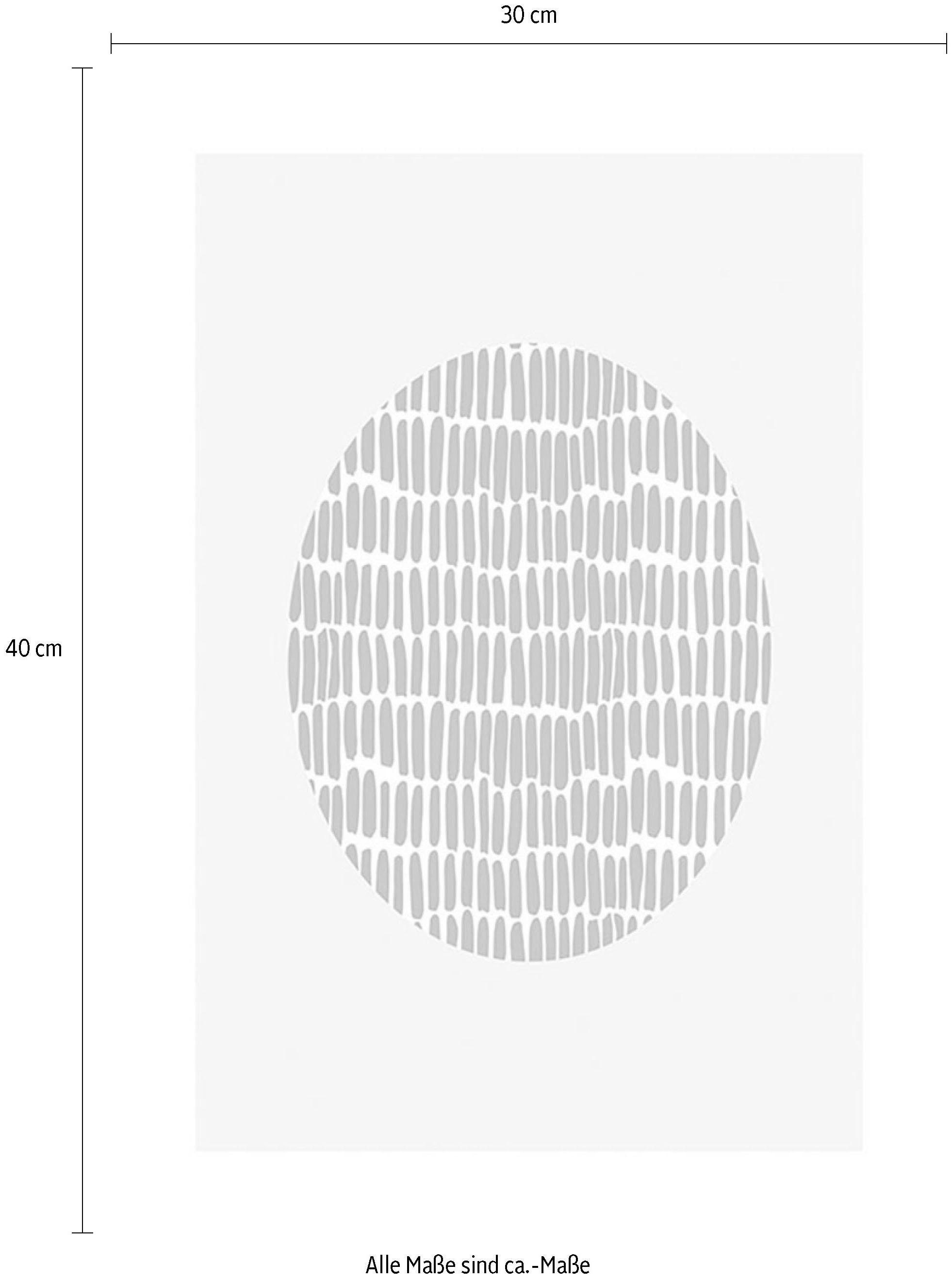 Komar Bild »Shelly Patterns Blue« Formen | Kunst 1 Stk. tlg. Wandbild zur Dekoration - ohne Rahmen