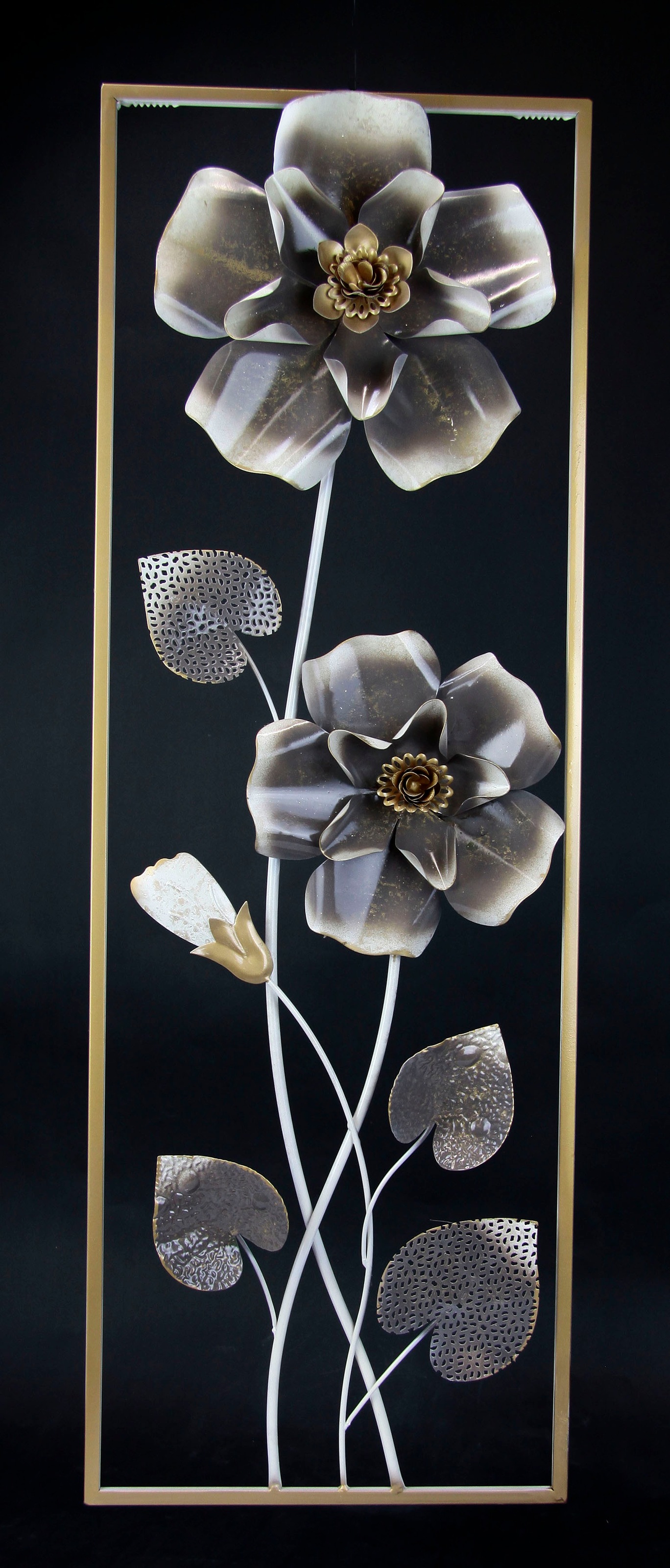 I.GE.A. Wandbild »Metallbild Blumen«, Wanddeko, Metall, Wandskulptur