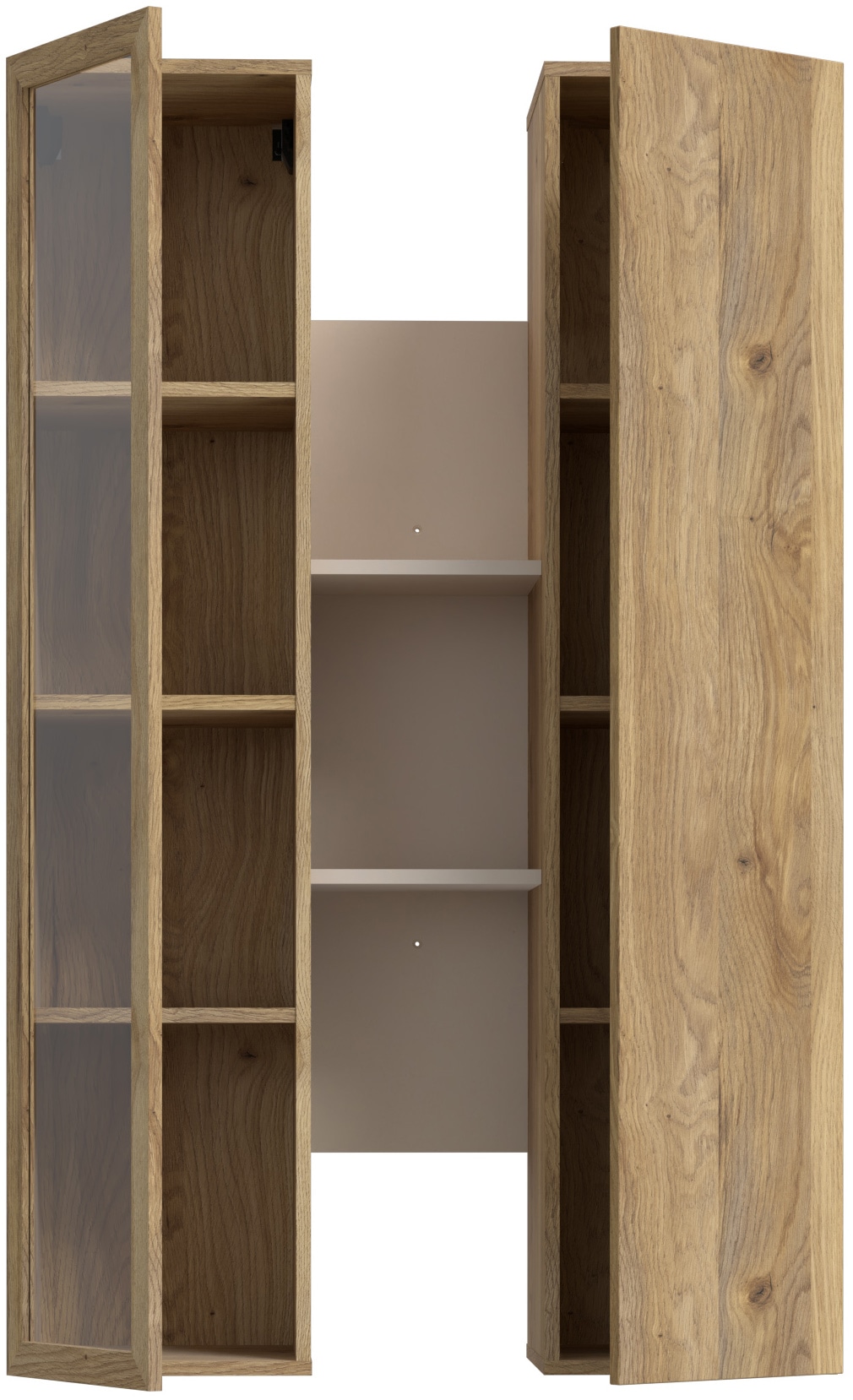 FORTE Hängevitrine B/H/T 84,2/134,6/33,9 cm Soft Close, Wandmontage