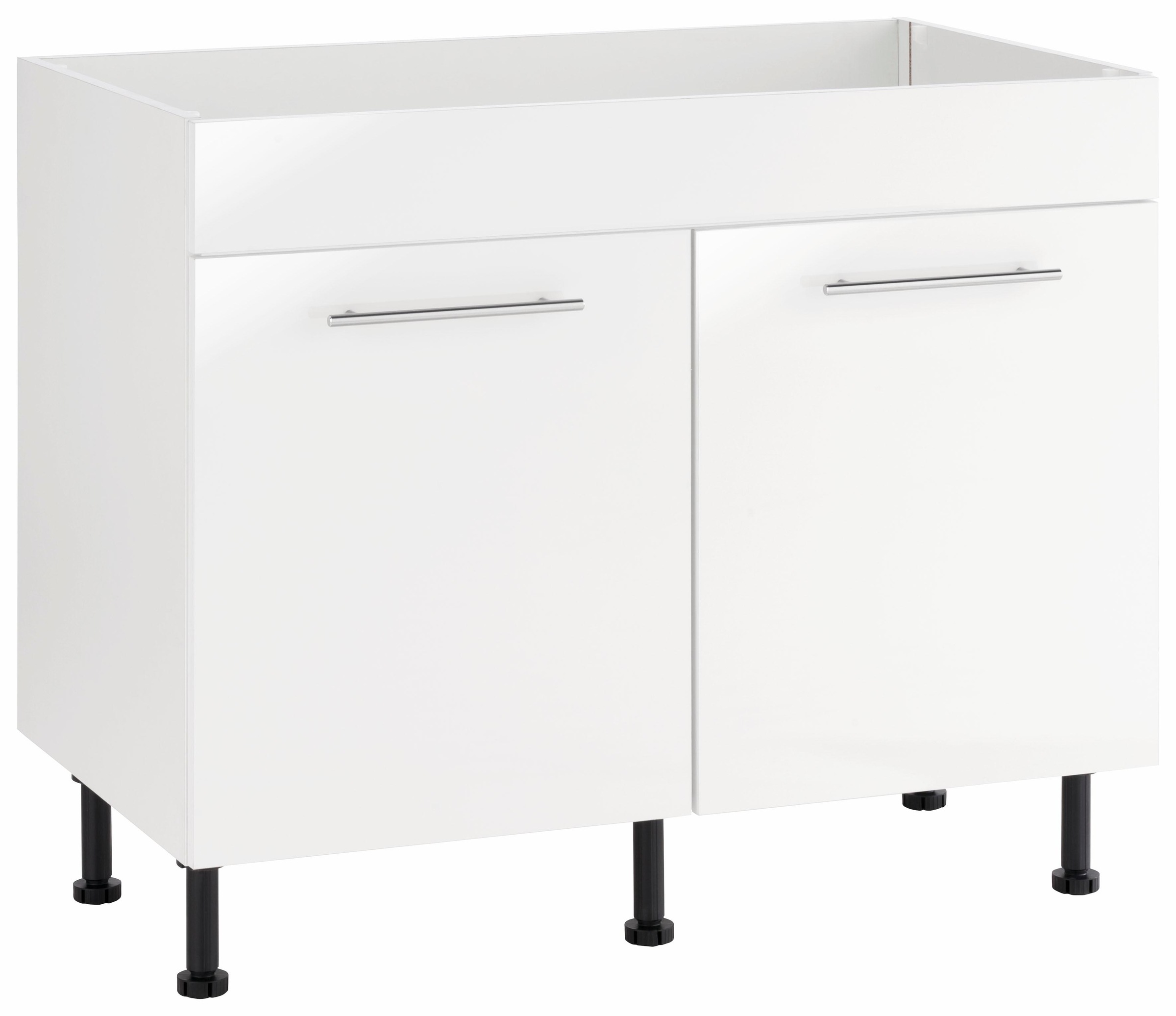 wiho Küchen Spülenschrank »Ela«, Breite 100 cm, höhenverstellbare Füße