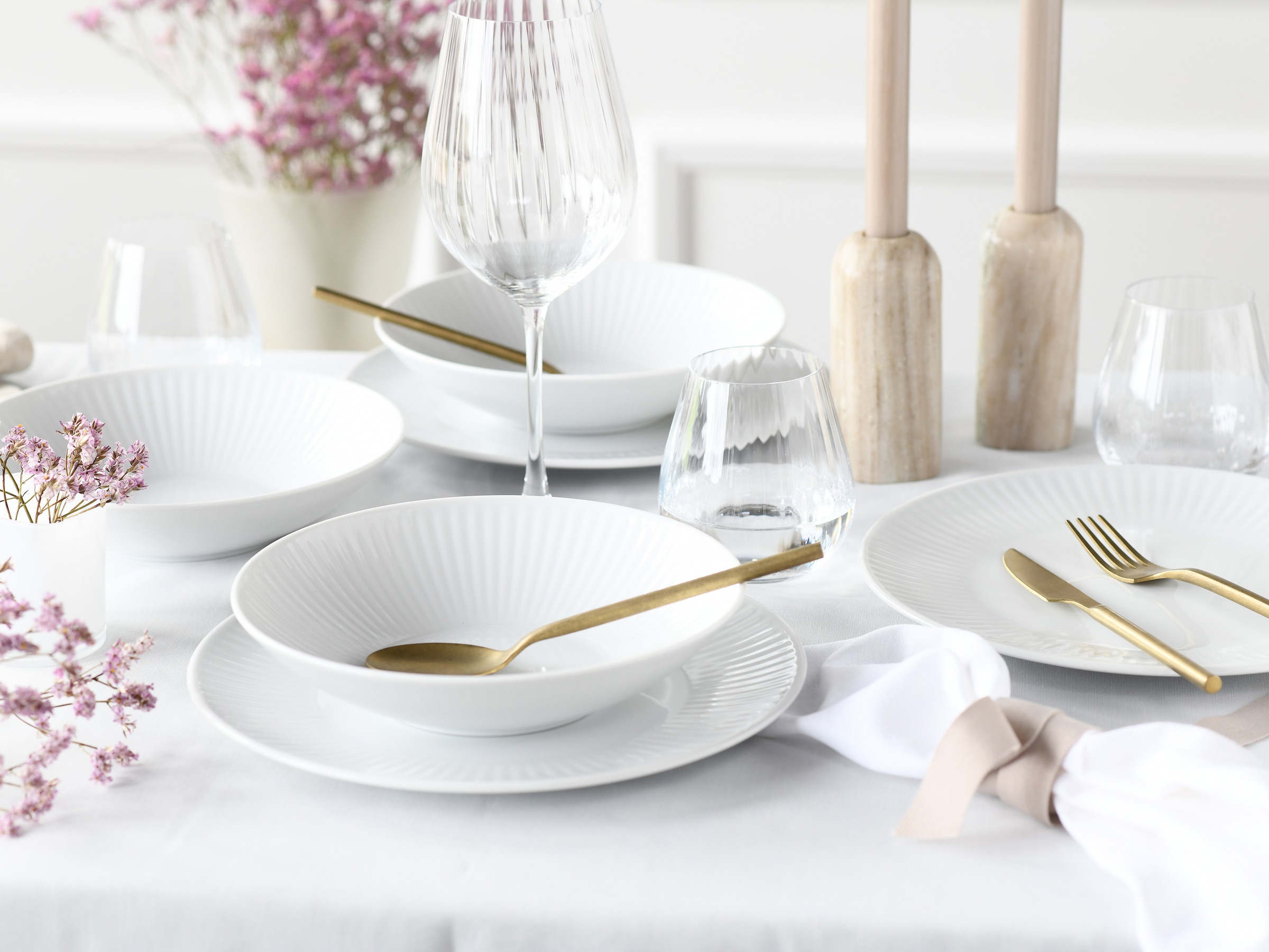 CreaTable Teller-Set »Valencia Weiß, Tellerset 18-tlg«, (Set, 18 tlg.), Elegant, Boho Chic
