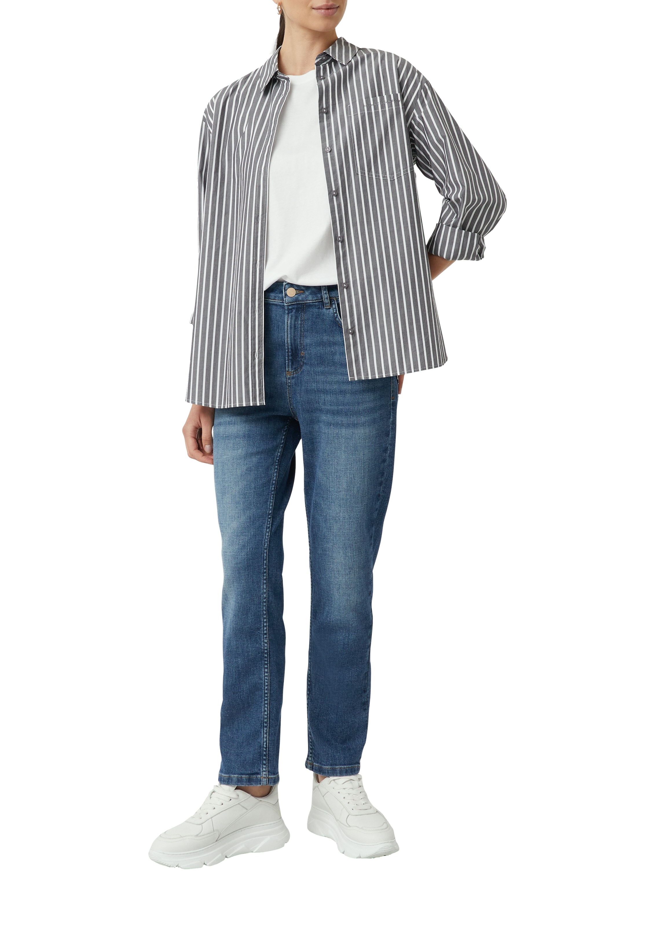 comma casual identity Straight-Jeans mit hohem Bund