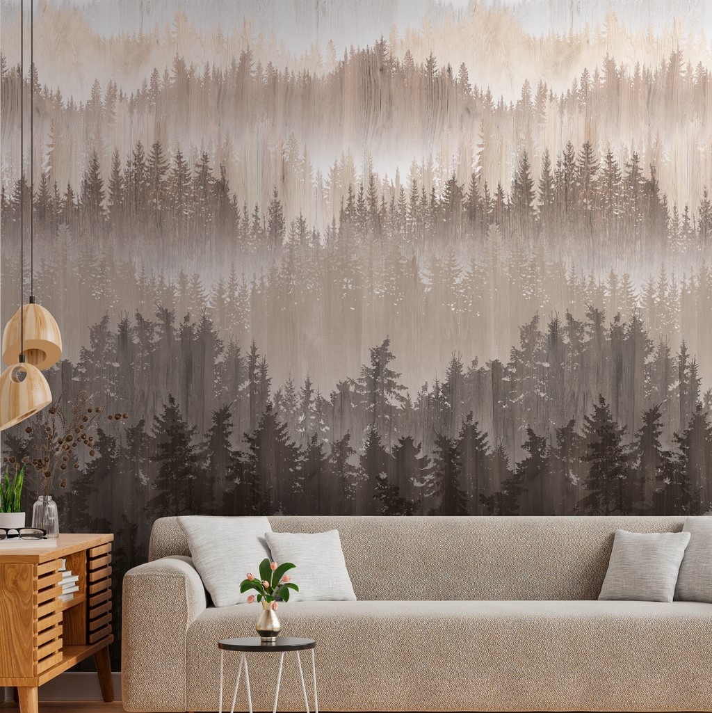 living walls Fototapete »Metropolitan Stories. Travel Styles. Waldtapete«, matt-gemustert-neutral, Fototapete Landschaft Horizonz Tapeten Wohnzimmer Schlafzimmer Küche