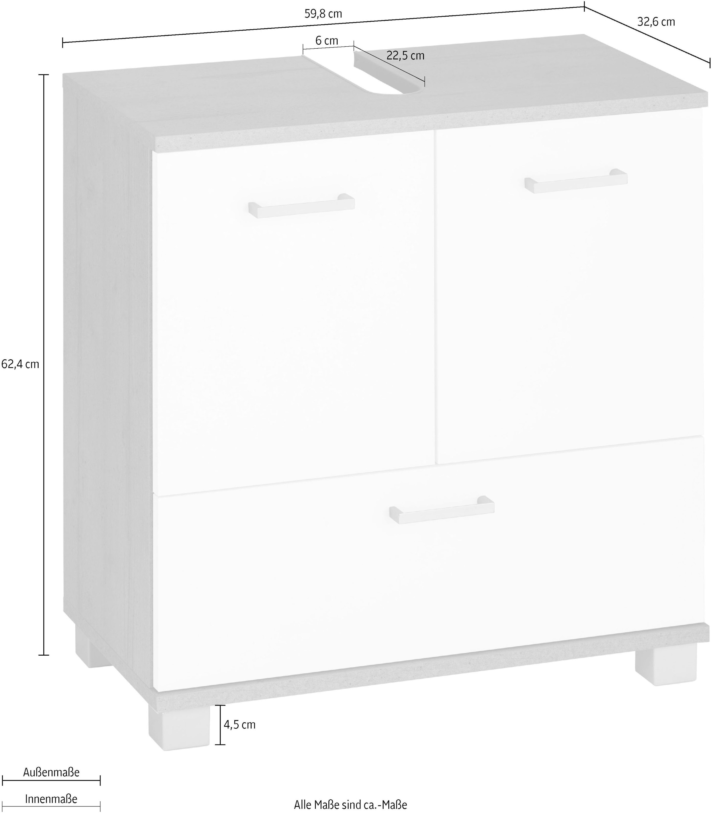 Schildmeyer Waschbeckenunterschrank »Mobes«, Breite 60 cm, Badschrank  Badezimmerschrank WBU Unterschrank im Online-Shop kaufen | Waschbeckenunterschränke