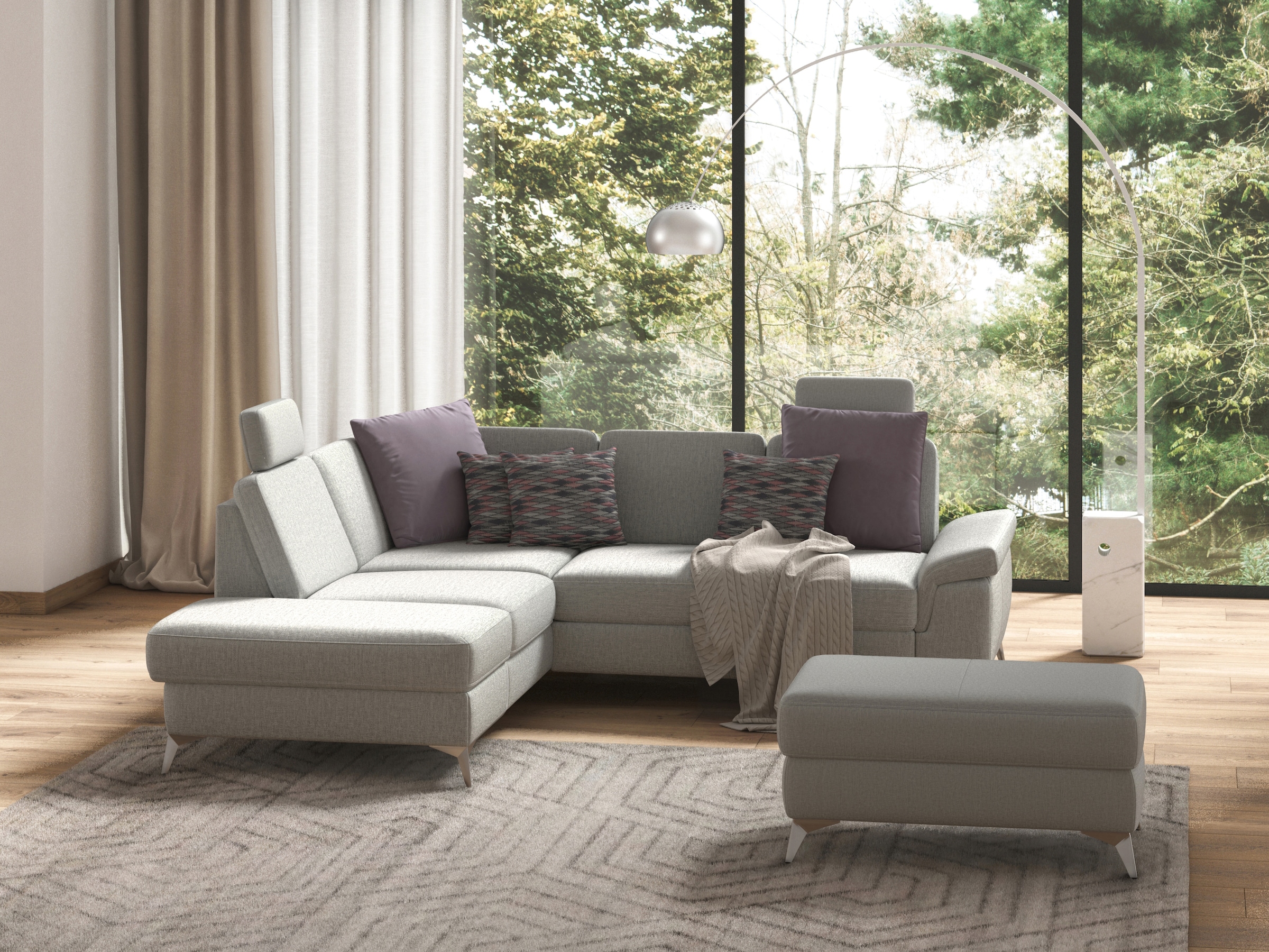 sit&more Ecksofa »Padua L-Form« inklusive Sitztiefenverstellung, Armteilfun günstig online kaufen