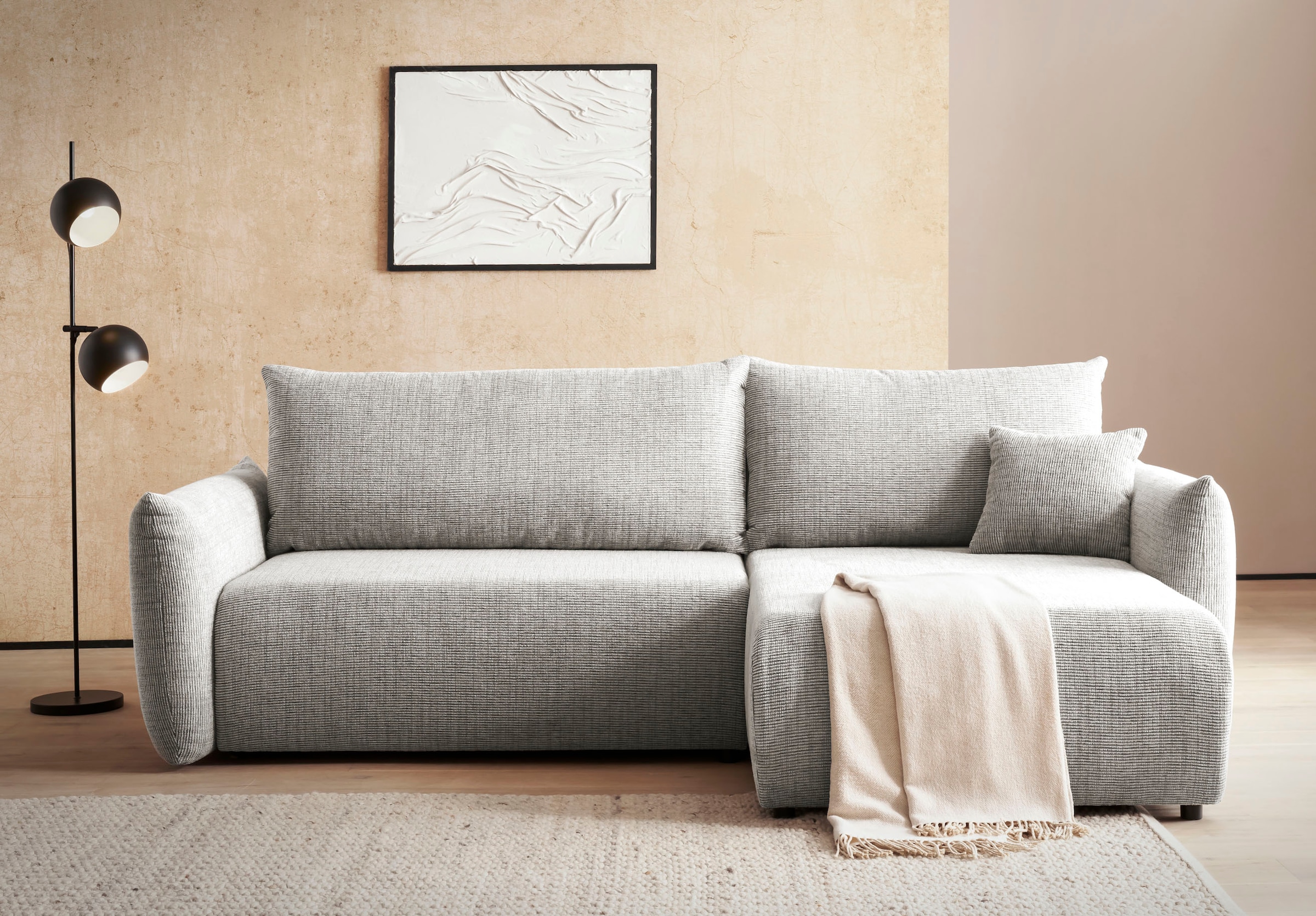 INOSIGN Ecksofa "MAVAS Schlafsofa mit Bettkasten, L-Form,", ca.257/127cm (L günstig online kaufen