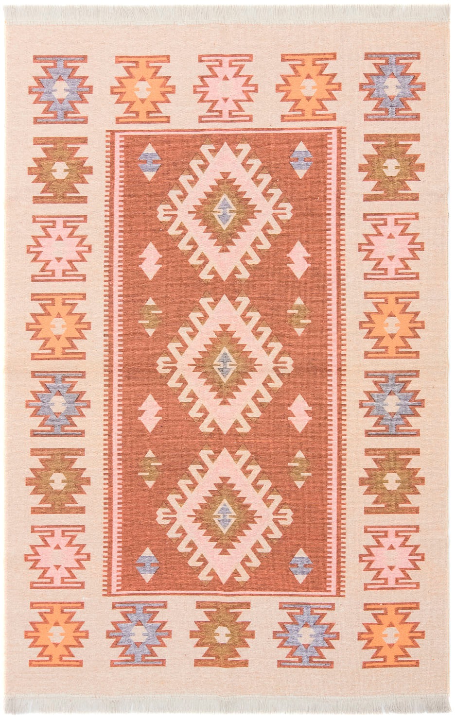 morgenland Wollteppich »Kelim Teppich - Trendy »Ariz« Rechteckig«, rechteckig, 0,5 mm Höhe, Flachgewebe