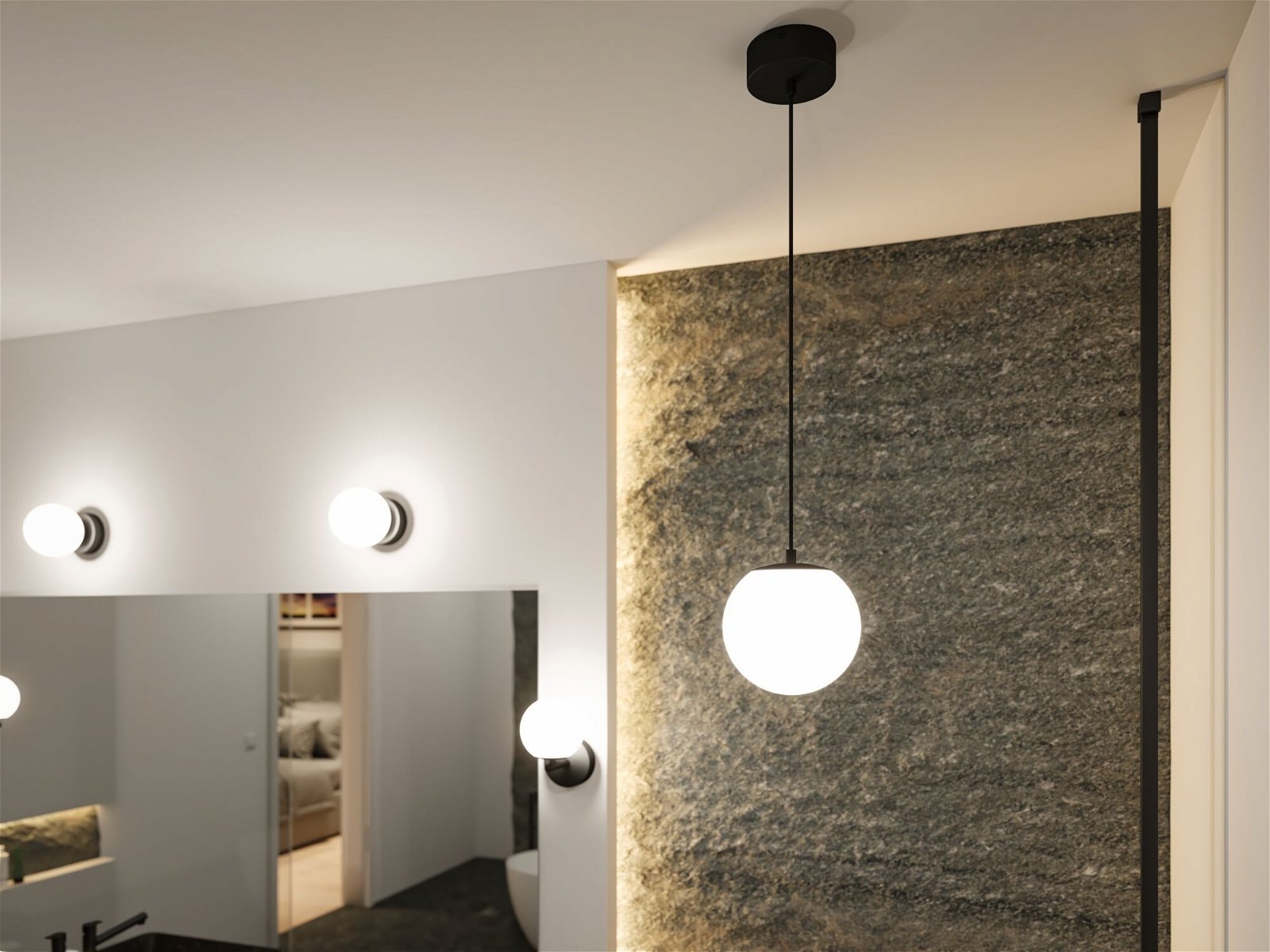 Paulmann LED Pendelleuchte »Selection Bathroom Gove IP44 9W 3000K Satin, Glas/Metall«, 1 flammig