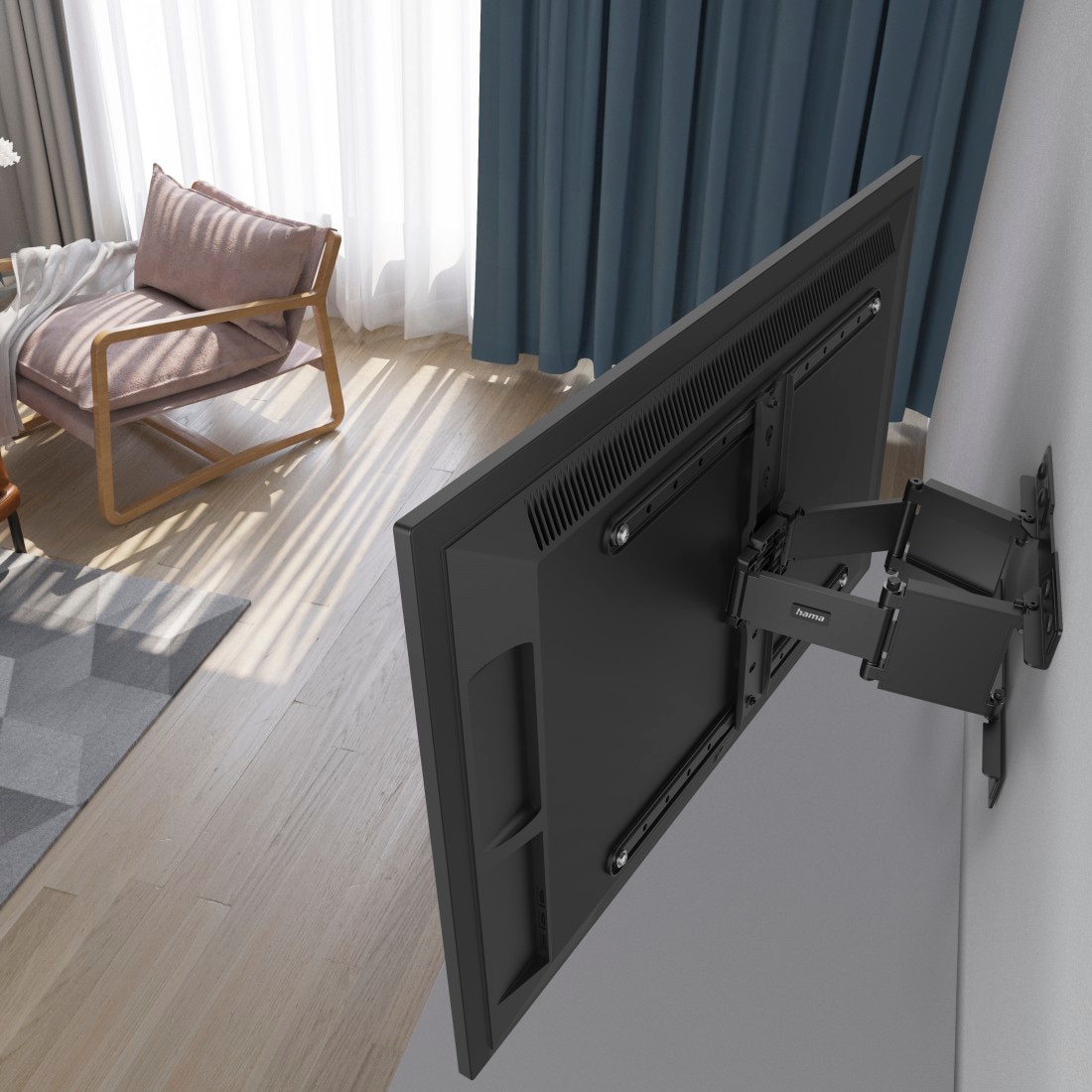 Hama TV-Wandhalterung »ultraslim, schwenkbar, vollbeweglich, 37“-90", 43, 50, 55, 65, 75«, bis 229 cm Zoll