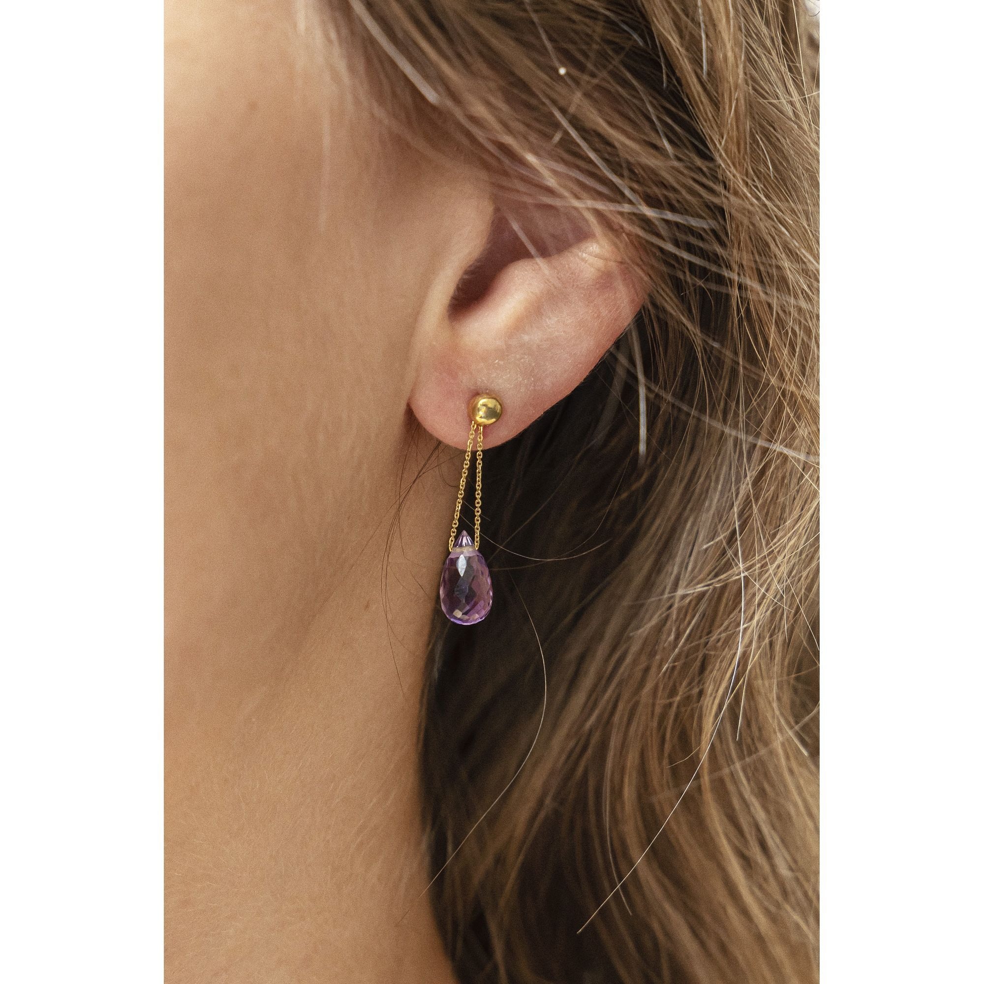 CELESTA Paar Ohrhänger »375 Gelbgold Amethyst«