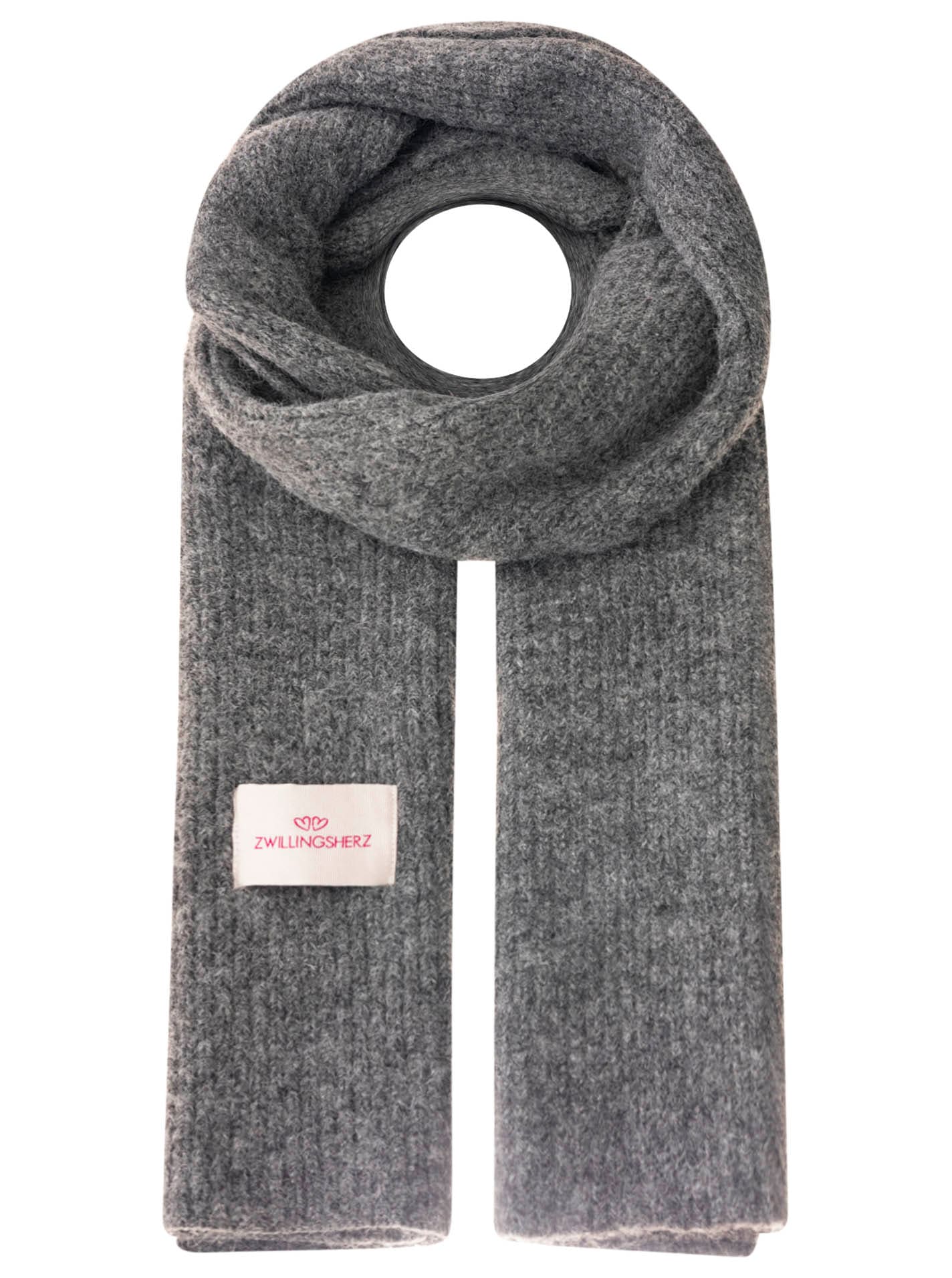 Zwillingsherz Strickschal »"Zwillingsherz Patch"« gerippt, mit Wolle und Patch