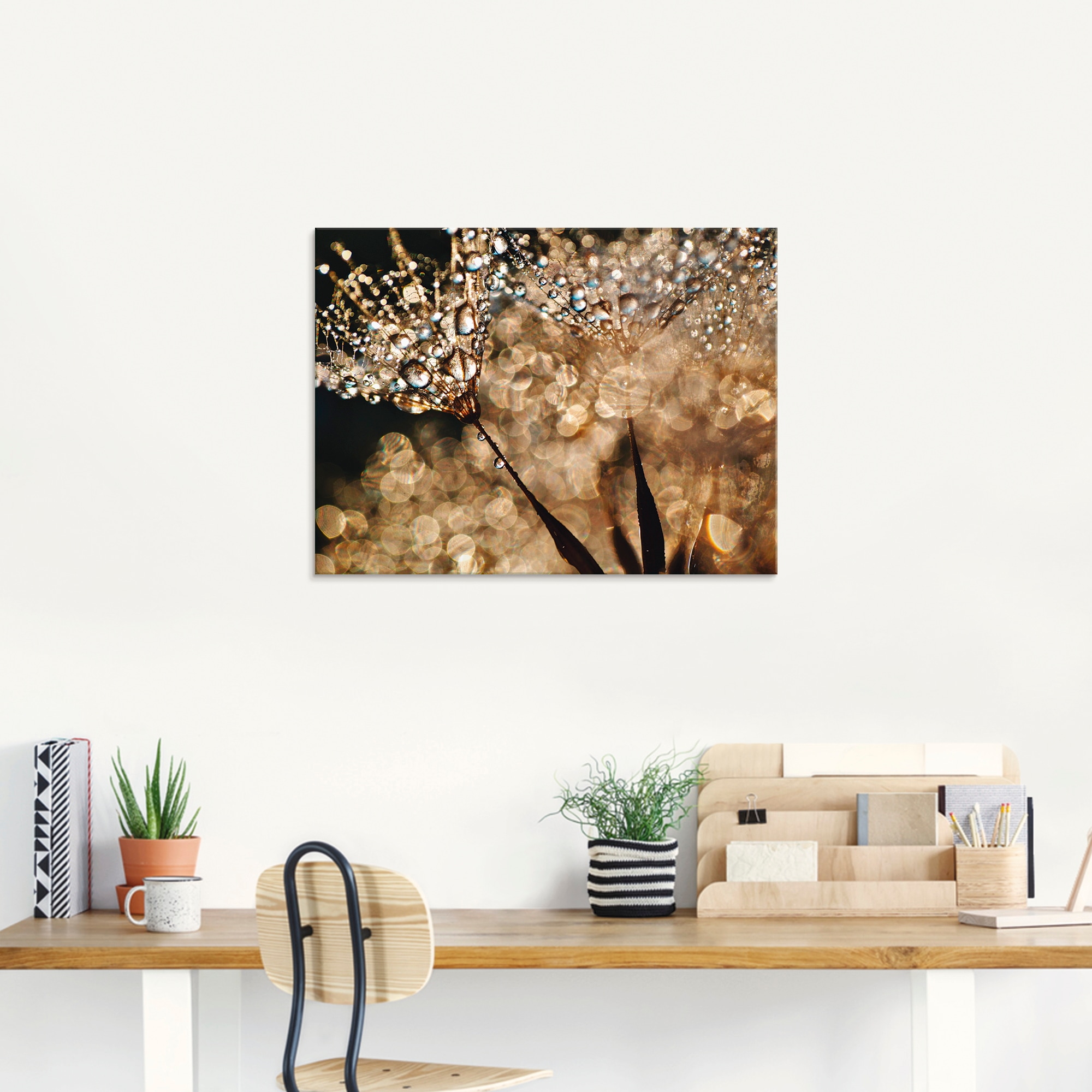 Artland Glasbild »Pusteblume Goldschimmer« Blumen 1 Stk. tlg. in verschiedenen Größen