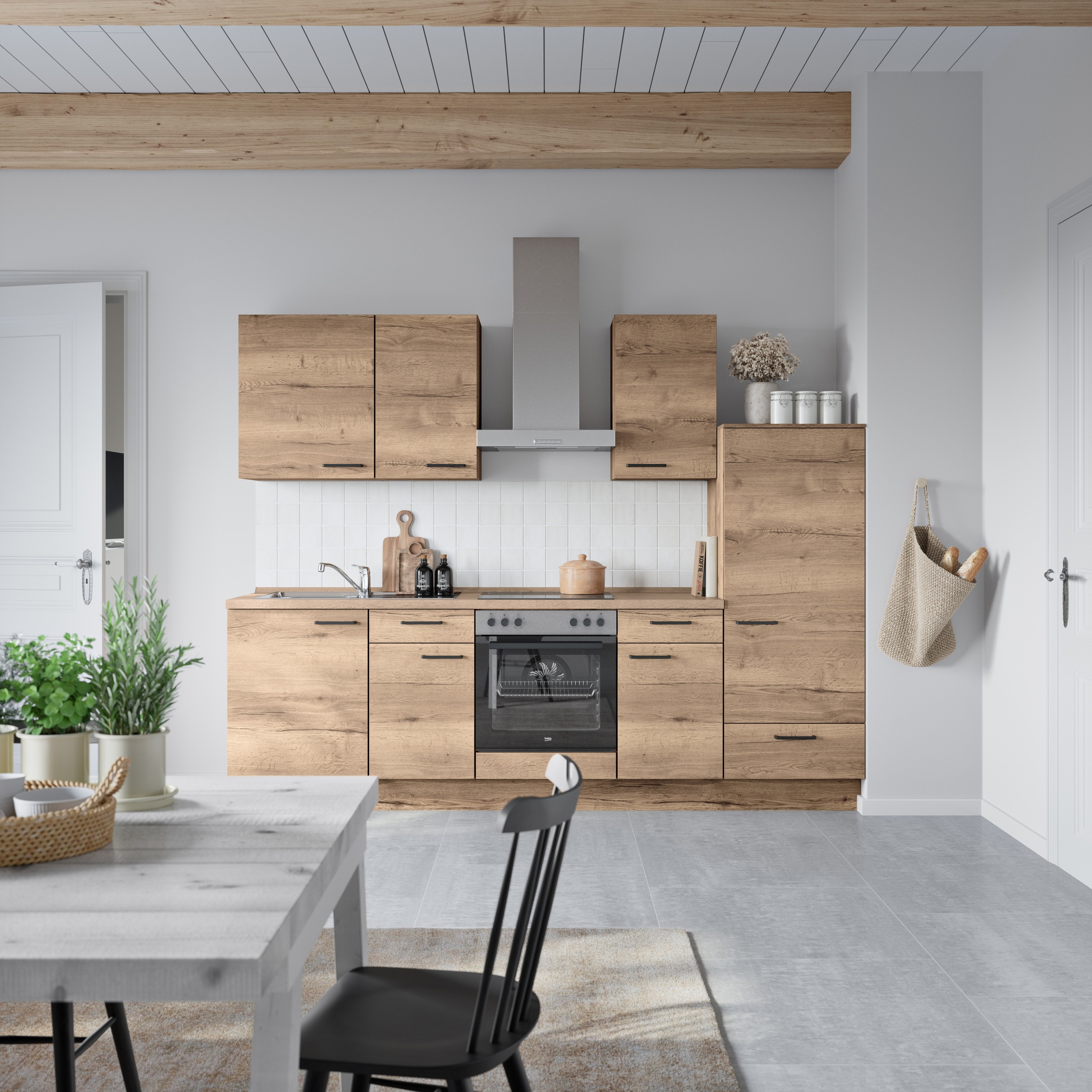 nobilia® Küchenzeile »"Structura I"« vormontiert, Ausrichtung wählbar, Breite 270 cm, wahlw. mit E-Geräten