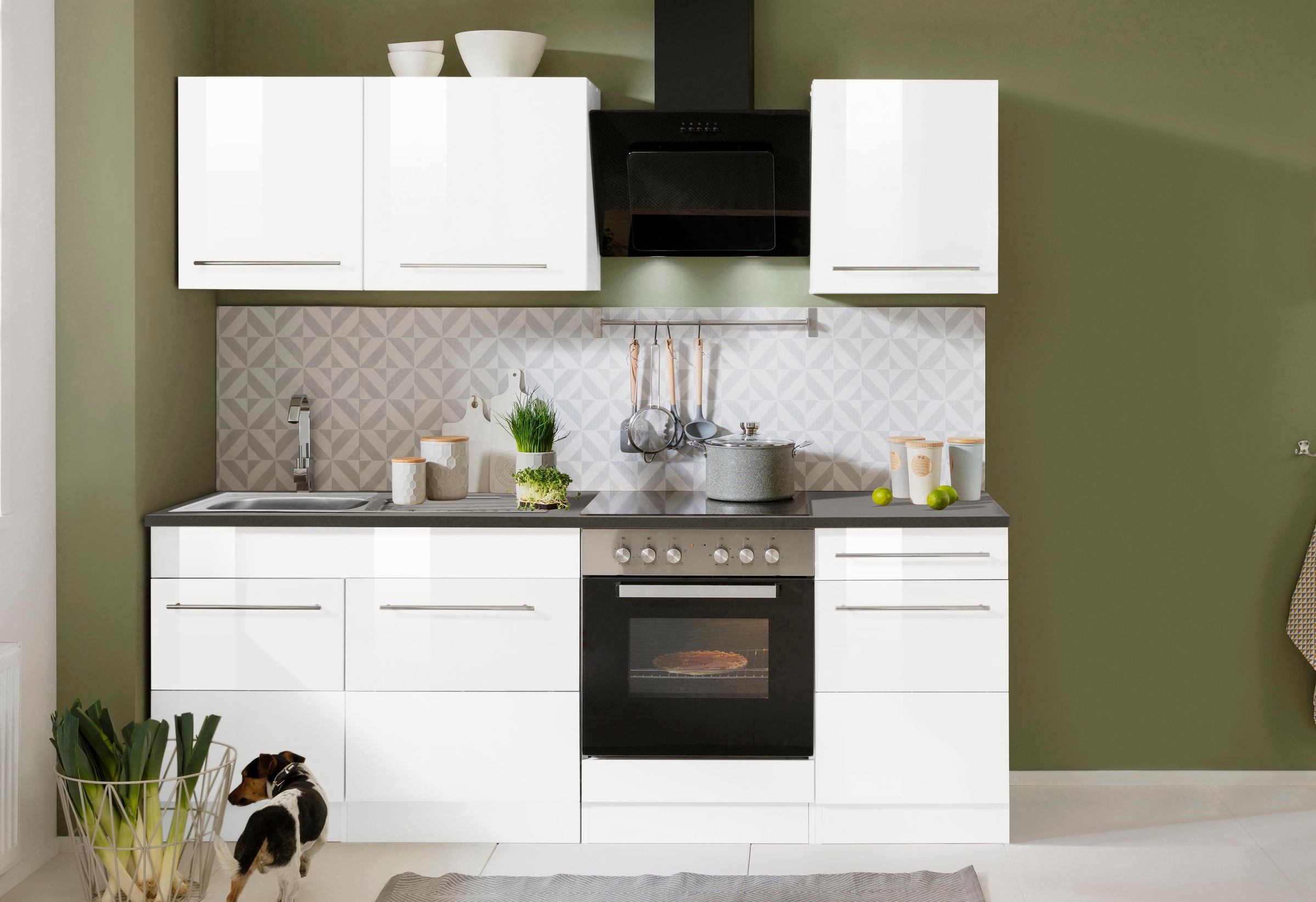 KOCHSTATION Küchenzeile »KS-Trient« Breite 210 cm, wahlweise mit E-Geräten, günstig online kaufen