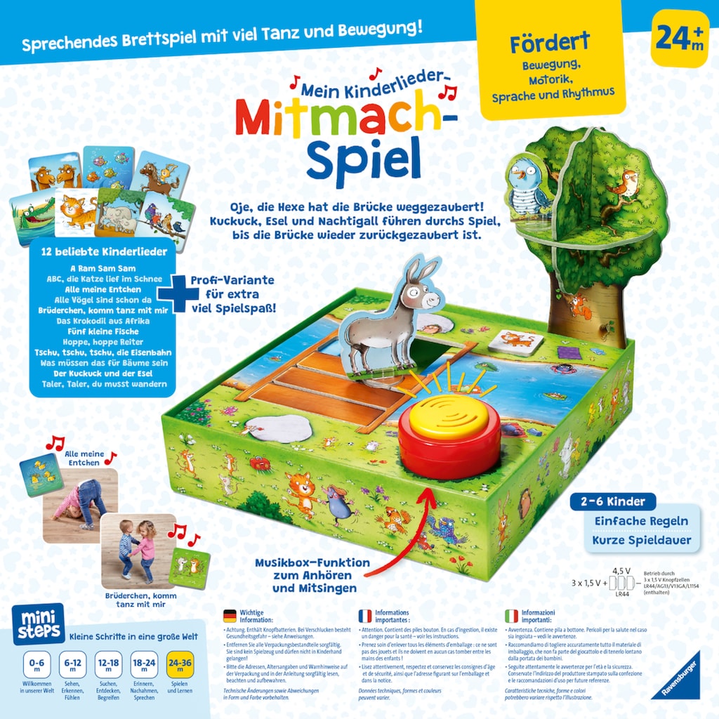 Ravensburger Spiel »ministeps® Kinderlieder-Mitmachspiel«, Made in Europe, FSC® - schützt Wald - weltweit
