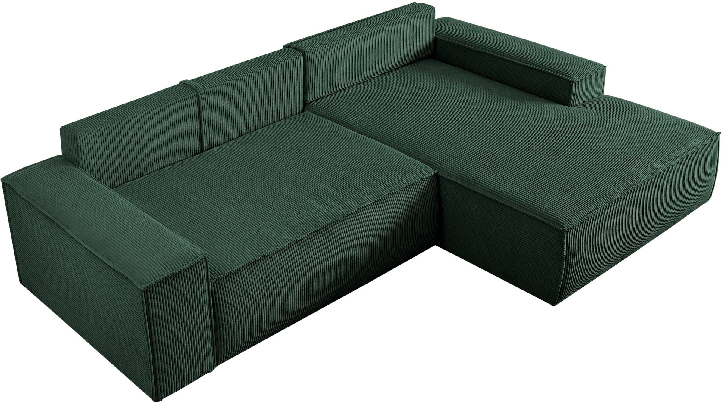 Home affaire Ecksofa SHERWOOD Schlafsofa 267 cm, L-Form, Schlaffunktion mit Bettkasten (210x136 cm), Cord, Vintage, Samtvelours