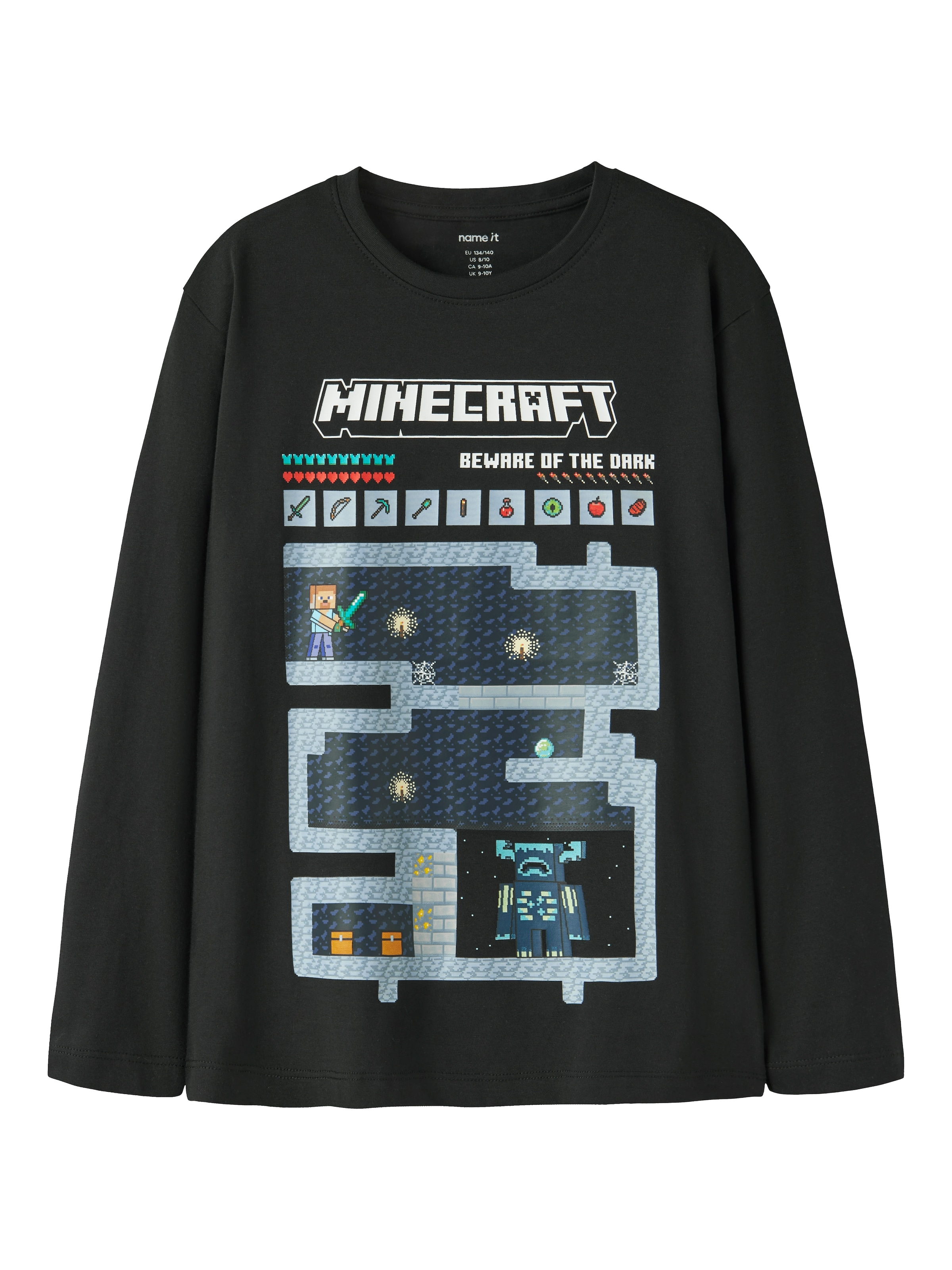 Name It Langarmshirt »NKMAR MINECRAFT LS NREG TOP BOX NOOS BFU« Baumwolle, regular fit, mit Minecraft Druck