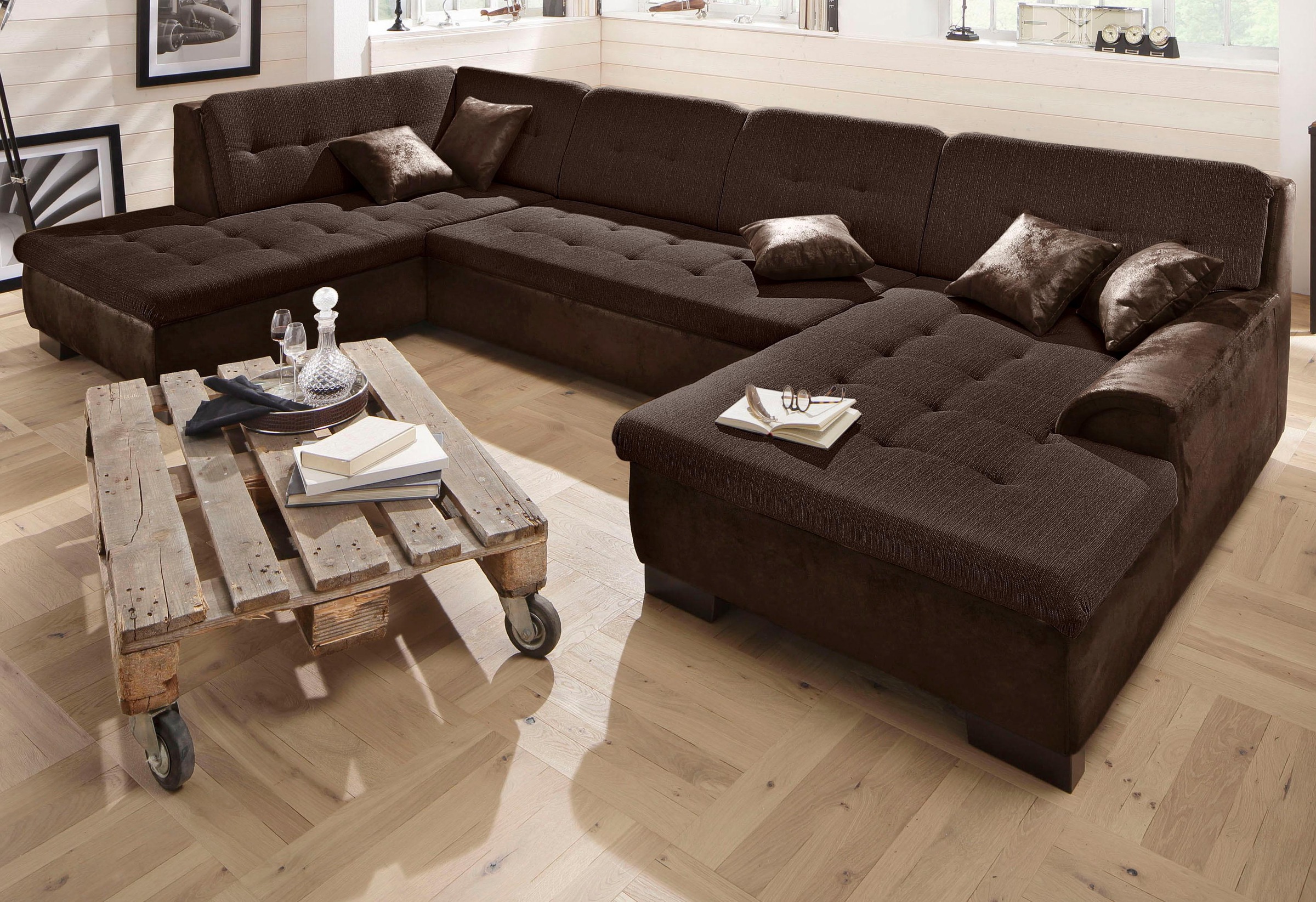 Home affaire Wohnlandschaft »Bergen zeitlos und elegant, U-Form«, wahlweise günstig online kaufen