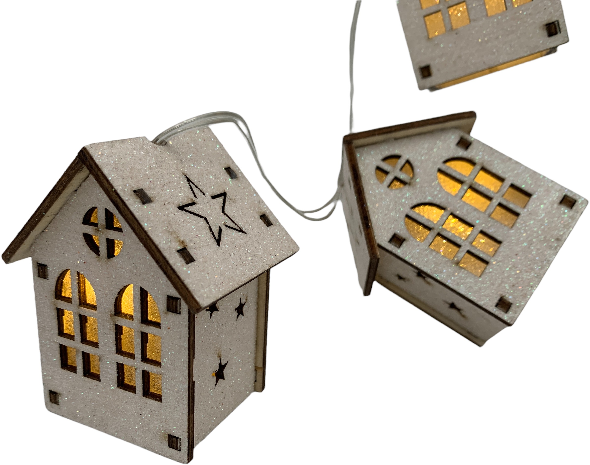 Lichterkette »Weihnachtsdeko«, 8 St.flammig, mit Häuschen aus Holz