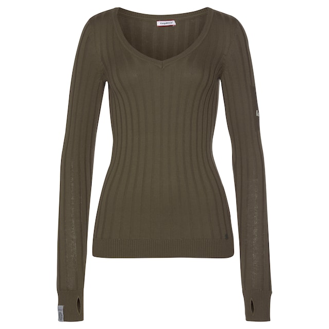 KangaROOS V-Ausschnitt-Pullover, in breit geripptem Feinstrick online  bestellen