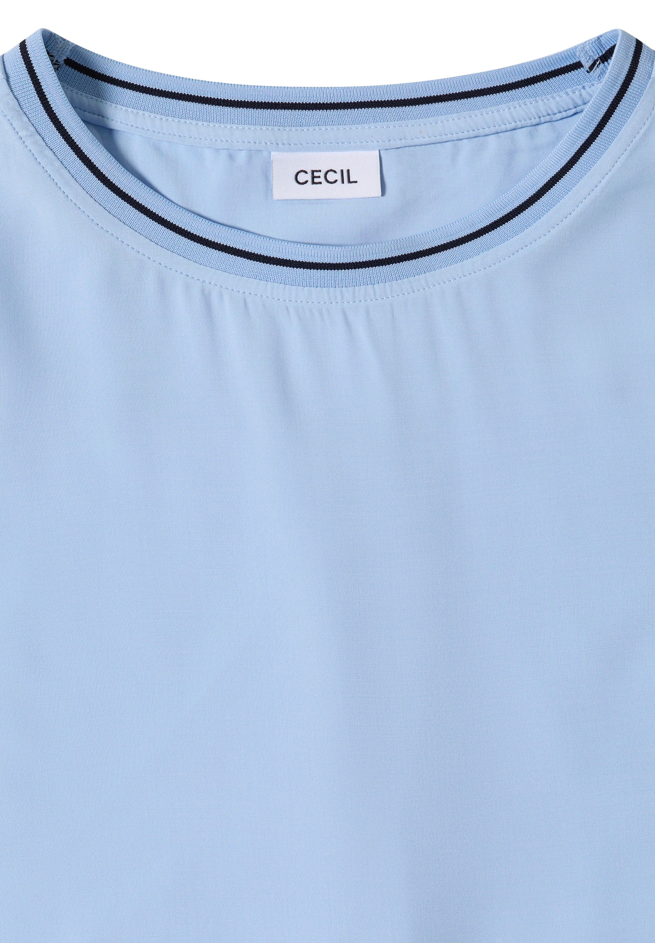 Cecil Shirtbluse Streifendetail am Ausschnitt, Viskosequalität