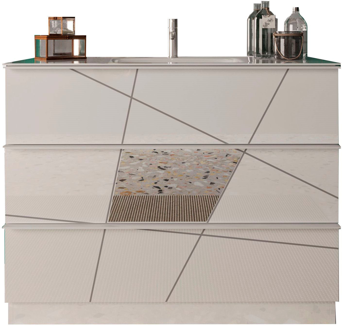 welltime Waschtisch »"Vittoria", mit 3 Schubkästen, Breite 80 cm«, Soft-Clo günstig online kaufen