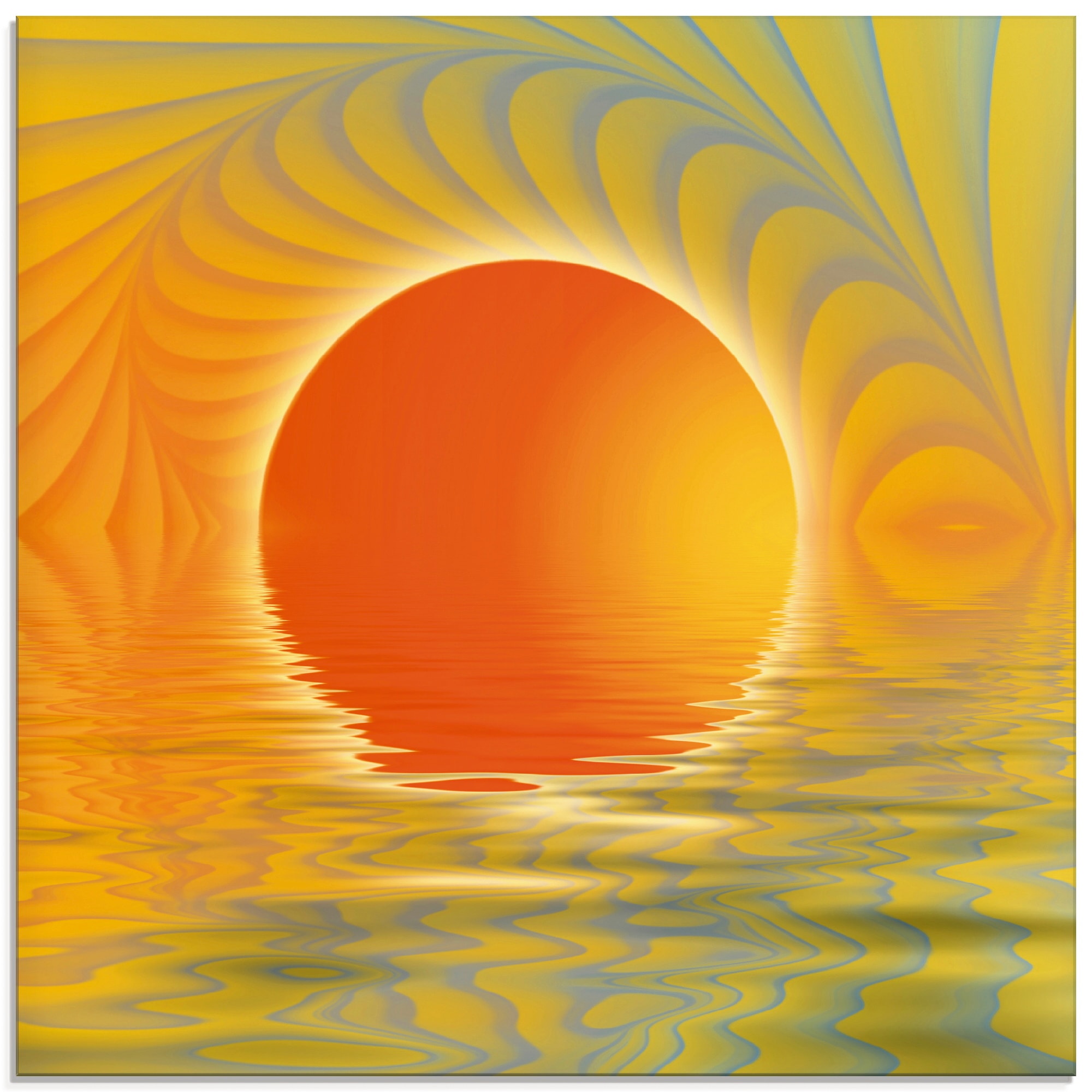 Artland Glasbild »Abstrakter Sonnenuntergang«, Muster, (1 St.), in verschie günstig online kaufen