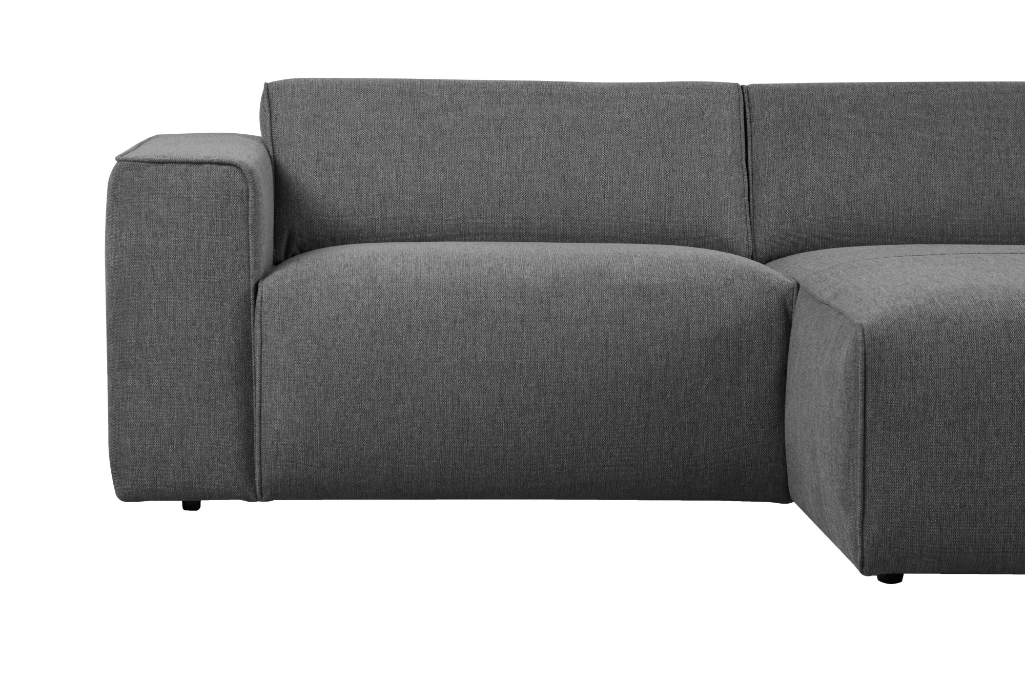 andas Ecksofa »Noord mit Kedernaht, Breite 234 cm«, Cord, Struktur, Webstoff, mit Wellenunterfederung, Massivholzrahmen