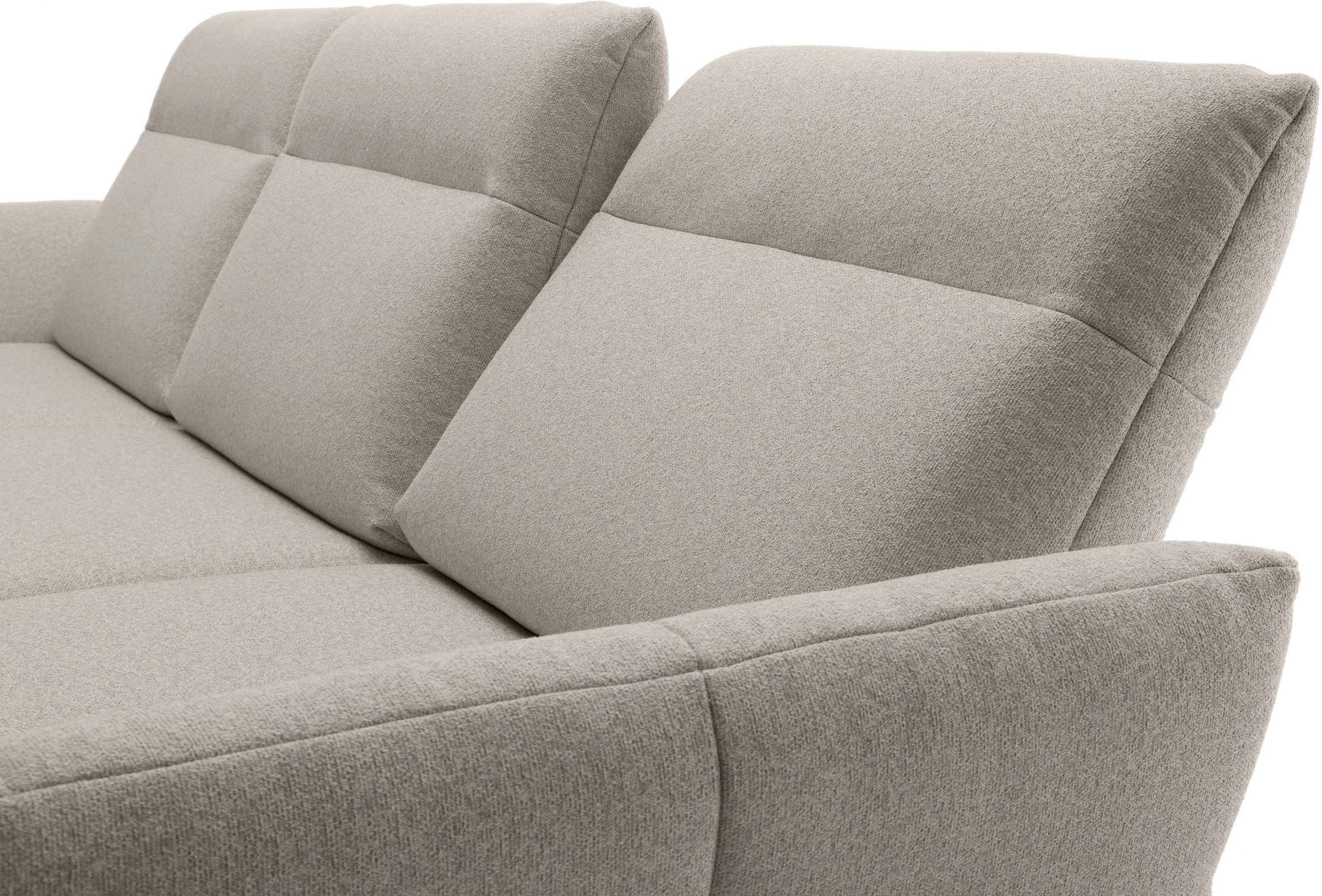 Creation BY ROLF BENZ Ecksofa »CR.460«, Sockel in Eiche, Winkelfüße in Umbragrau, Breite 318 cm