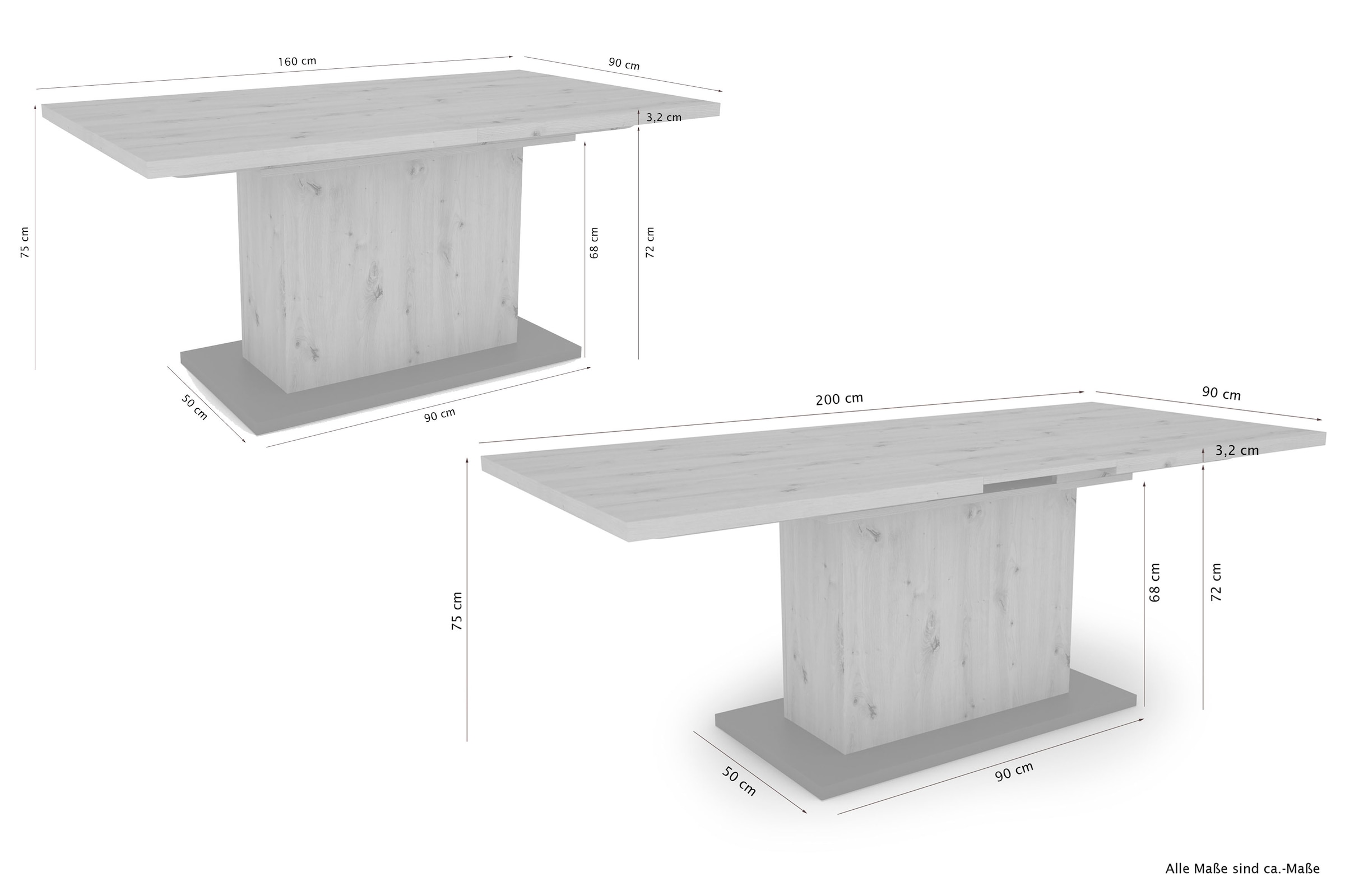 tlg., Tisch Auszugsfunktion, cm Raten auf (Set, 160-200 Esstisch 5 Essgruppe Homexperts »Aiko«, mit Breite Stühlen), 4 bestellen mit