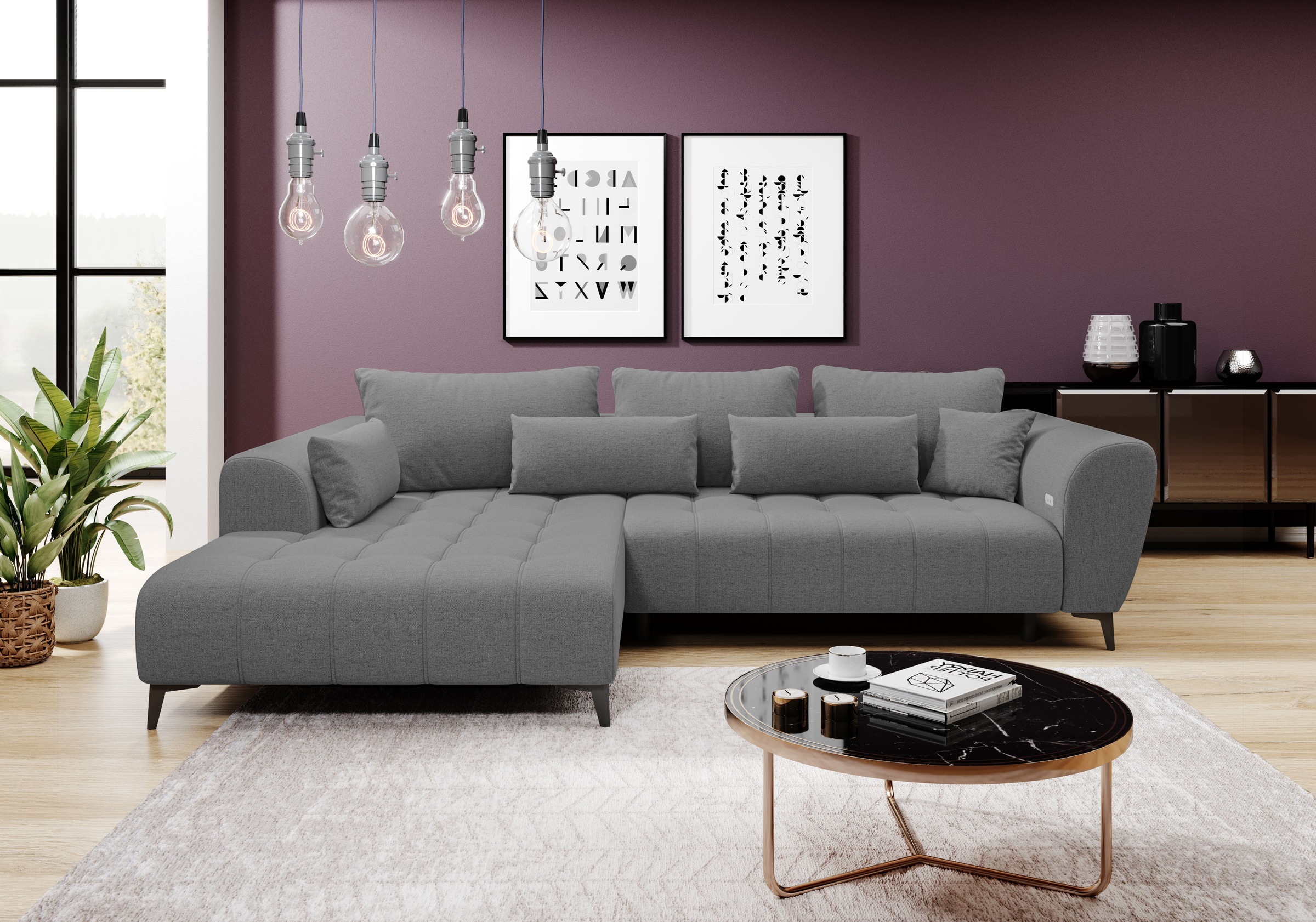 WERK2 Ecksofa »Memo Garay« Luxus in Übergröße: XXL-Liegefläche, Komfort-Ott günstig online kaufen