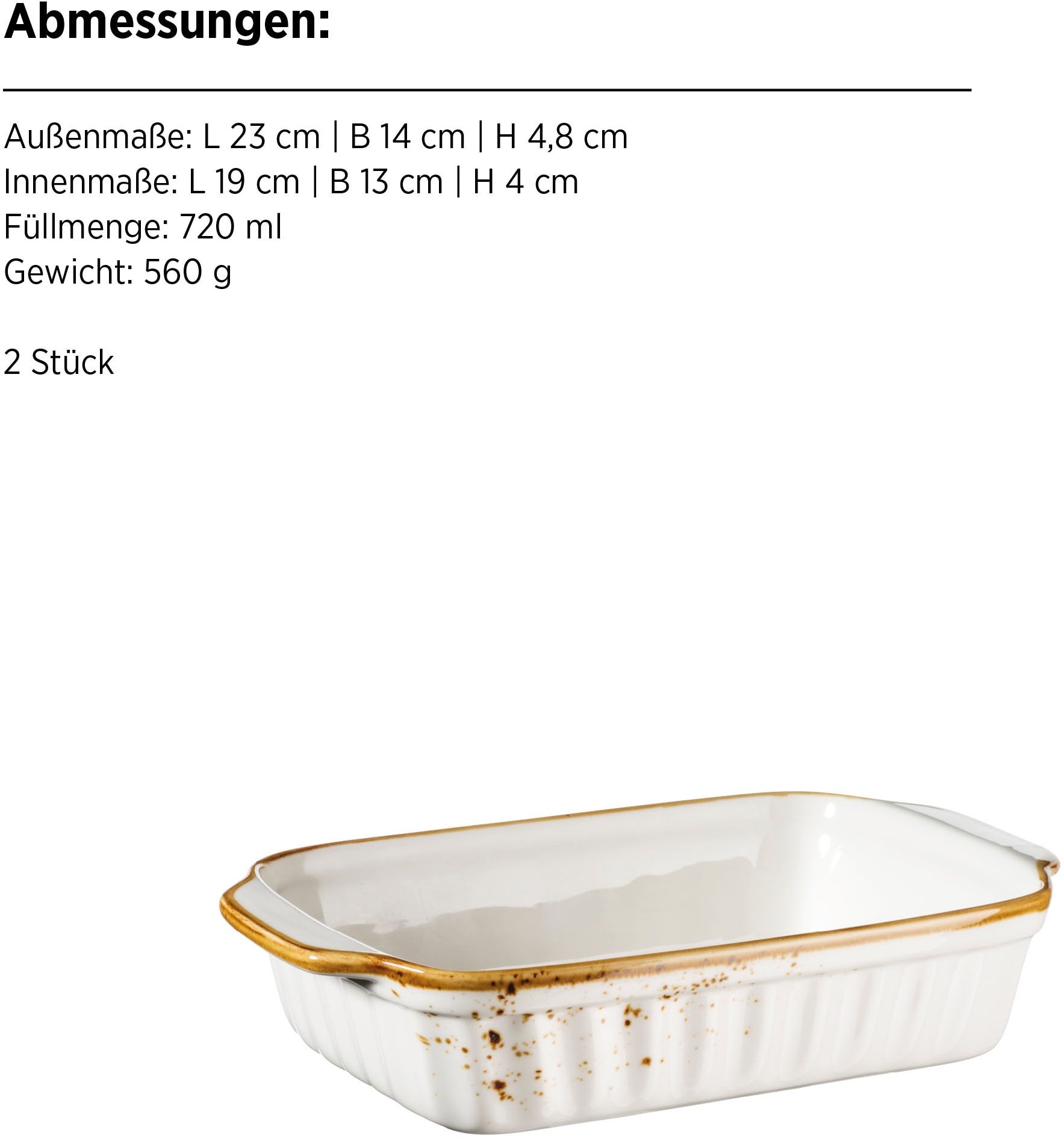 MÄSER Auflaufform »Pintar« Porzellan 2 Stk. tlg.