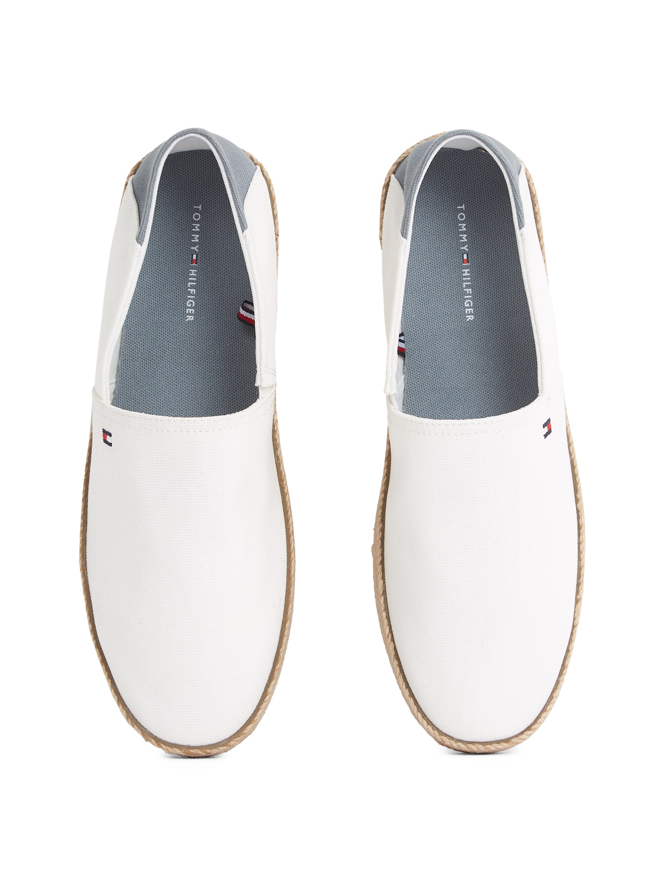 Tommy Hilfiger Slipper »HILFIGER ESPADRILLE CORE TEXTILE«, Schlupfschuh, Espadrilles, Sommerschuh, Kontrastbesatz an der Ferse